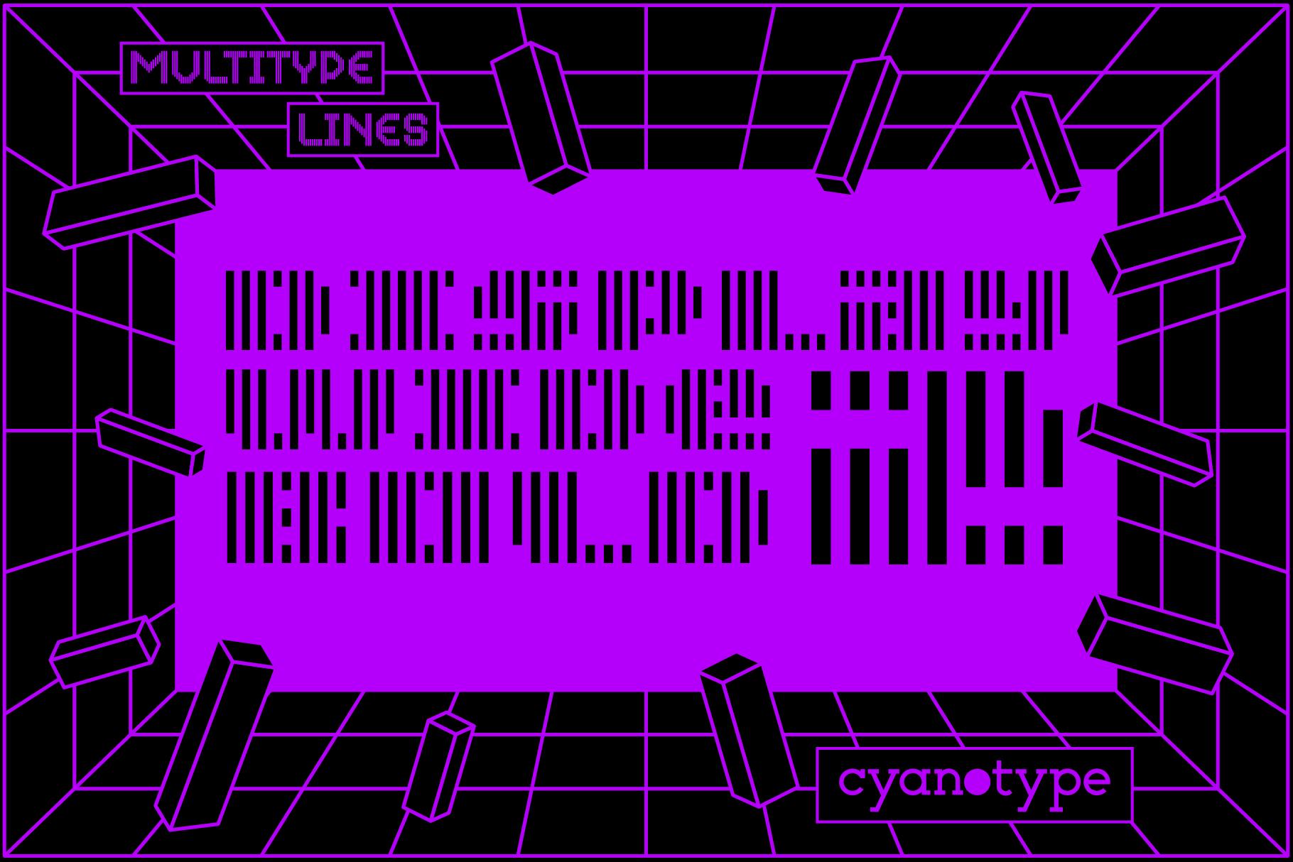 MultiType Lines Display Wide Bold 2 Font