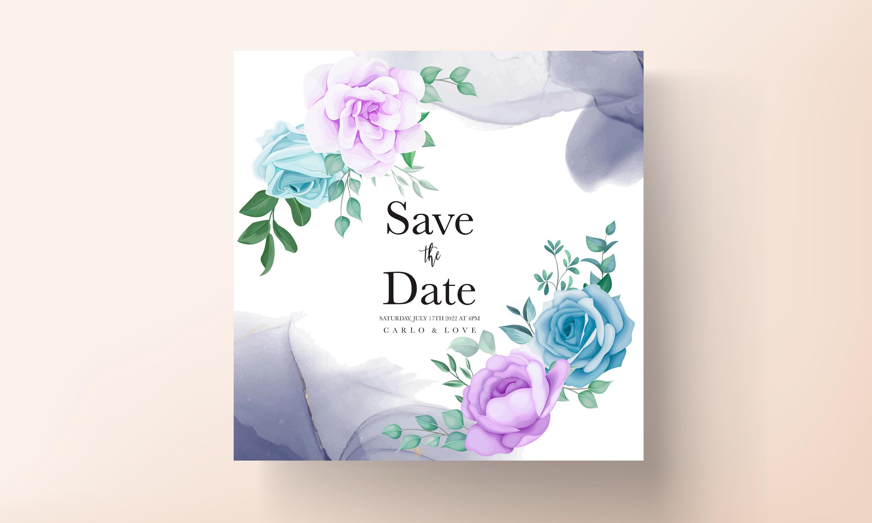 Beautiful Flower and Leaves Invitation