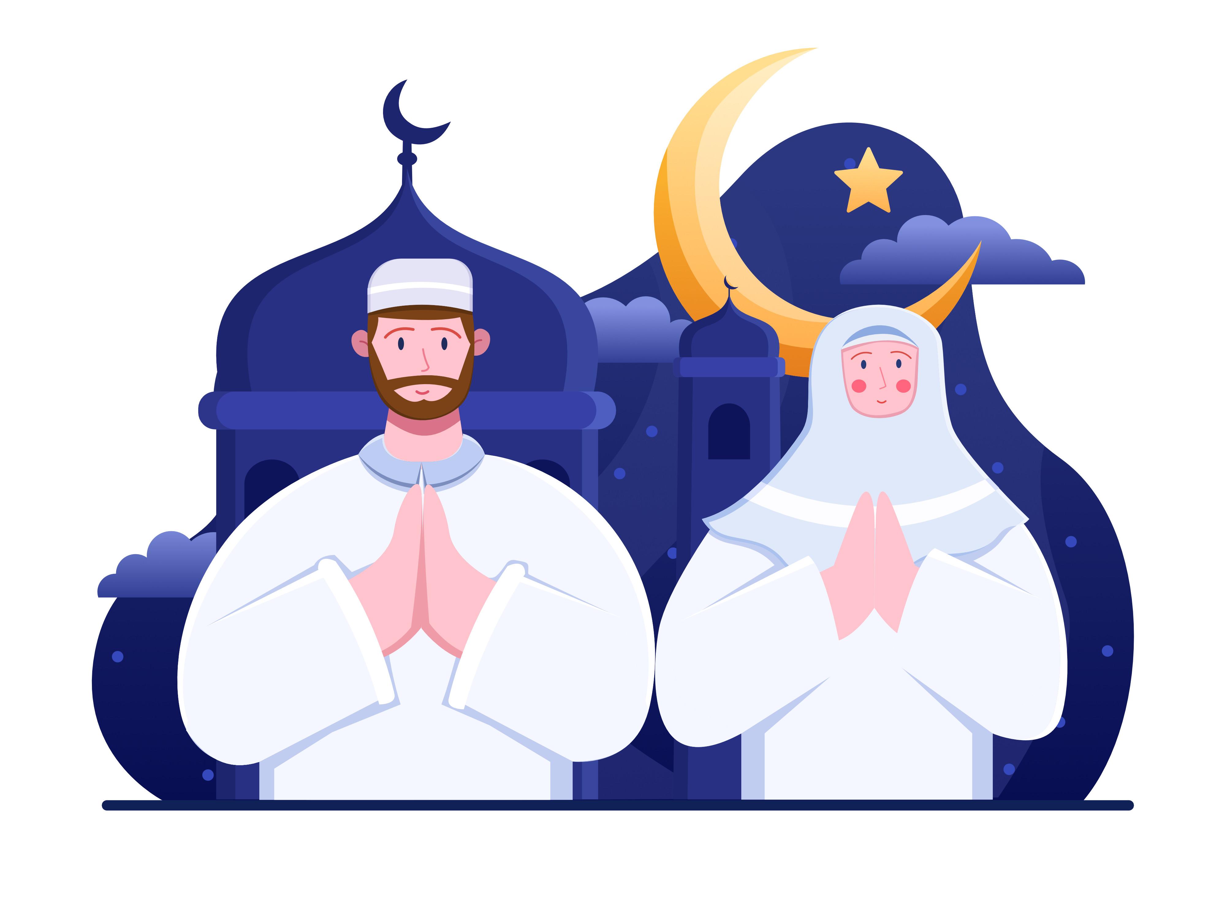 Muslim Person Greeting Happy Isra' Miraj