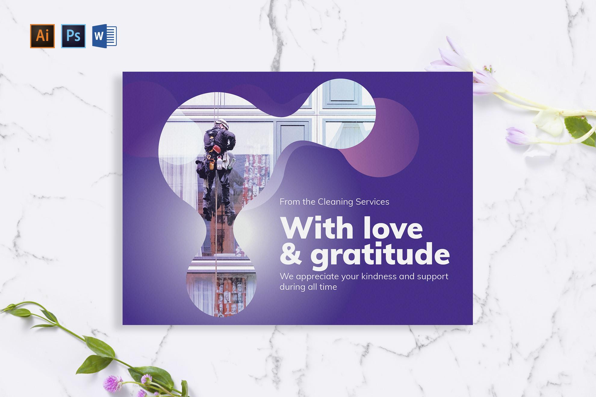 Cleaning Service Greeting Card Template