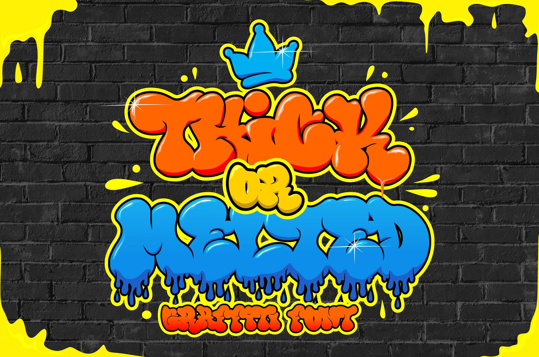 Thick or Melted Font