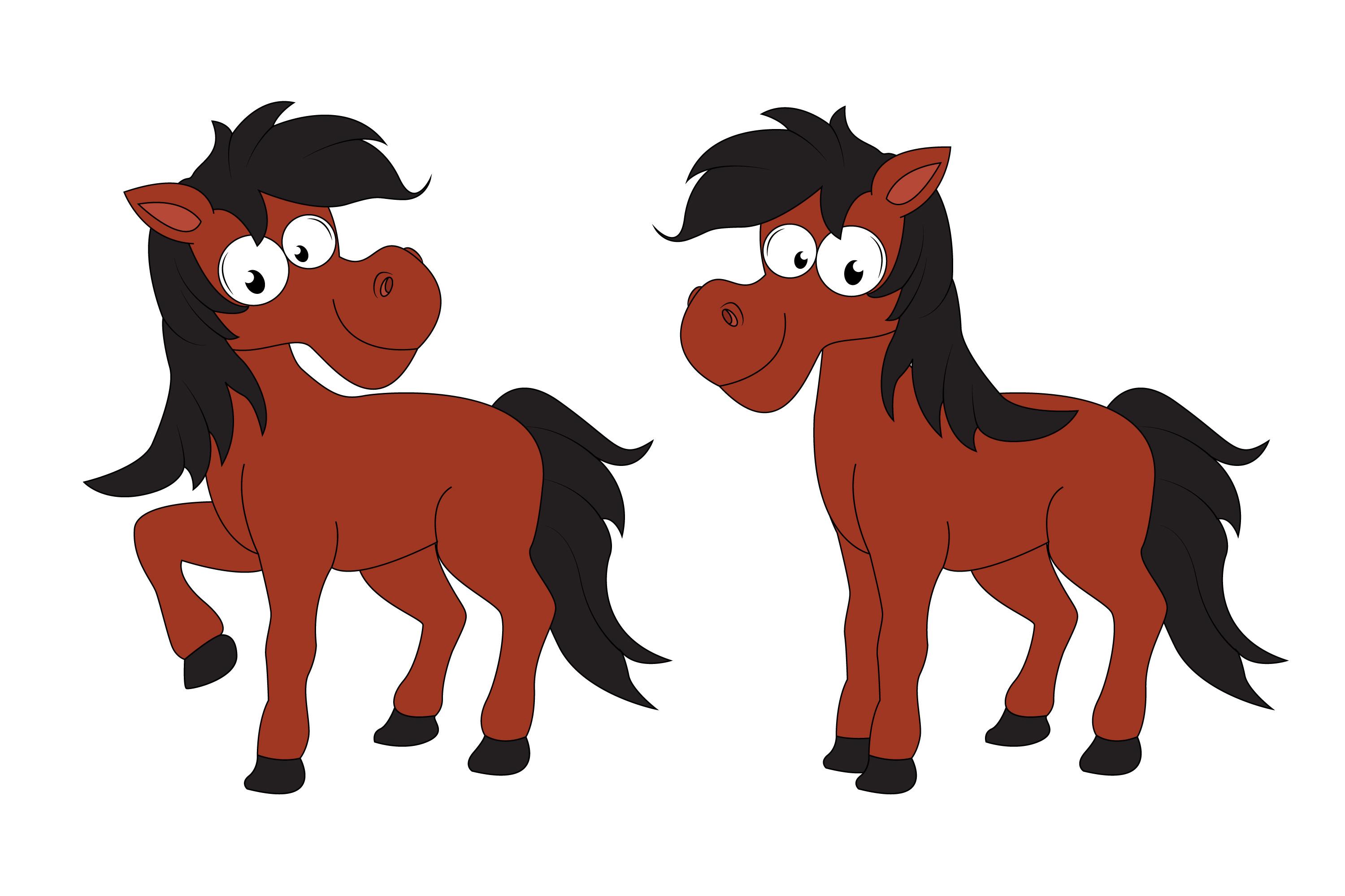 Cute Horse Animal Cartoon Illustration