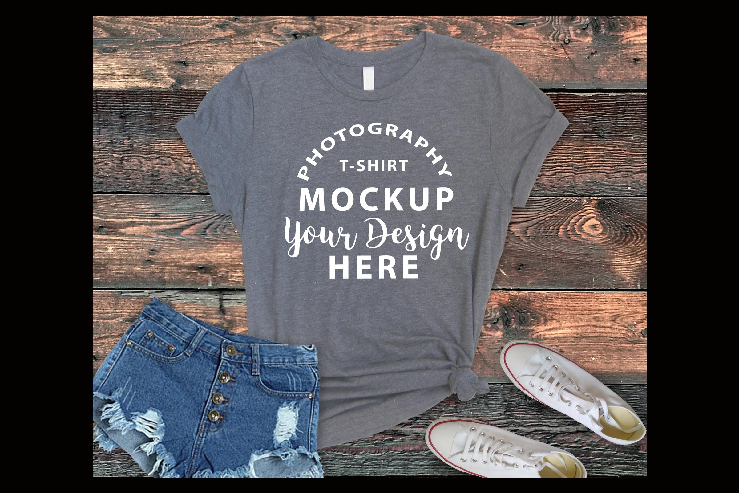 Bella Canvas 3001 Mockup Deep Heather