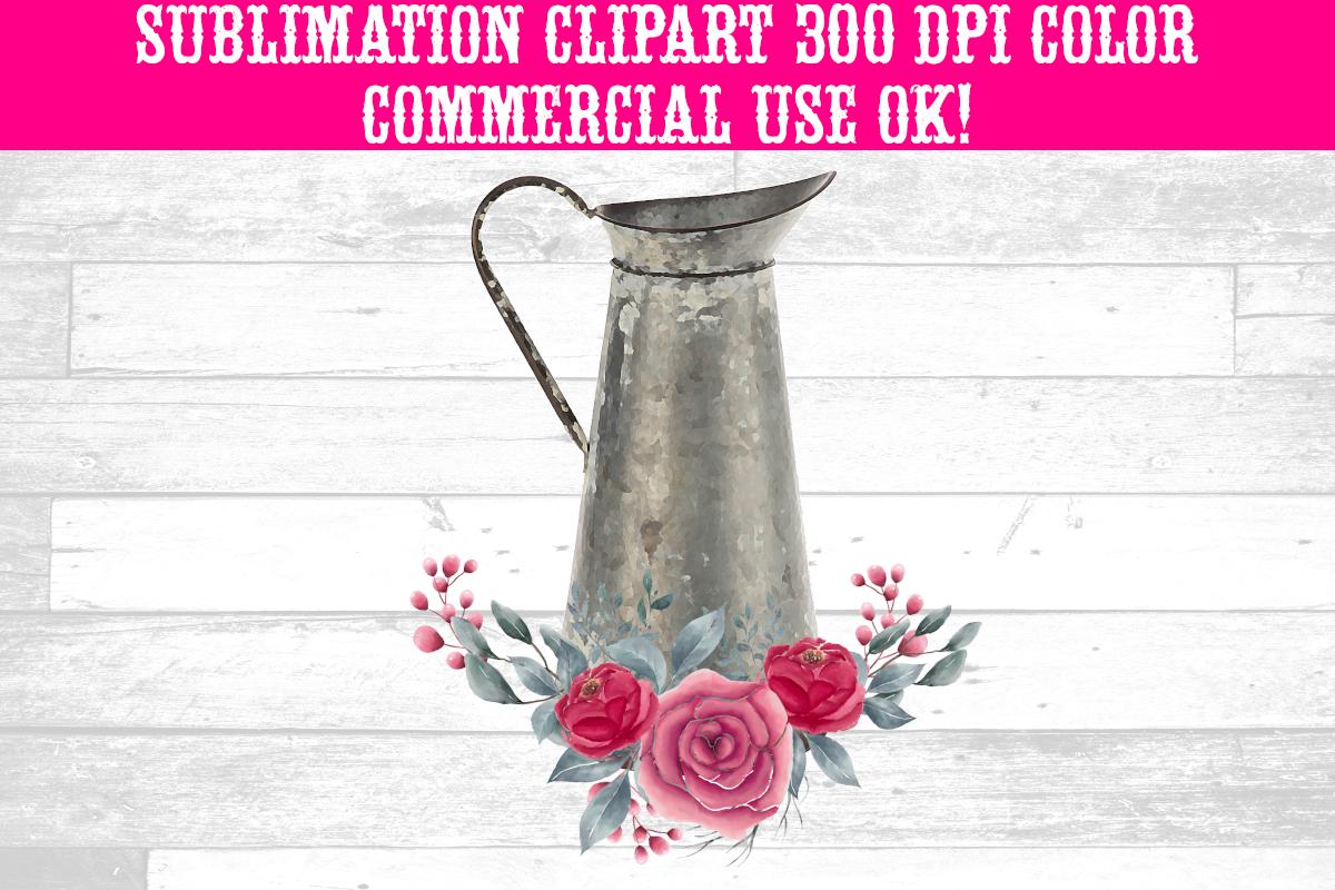 Floral Watercolor Rustic Watering Can