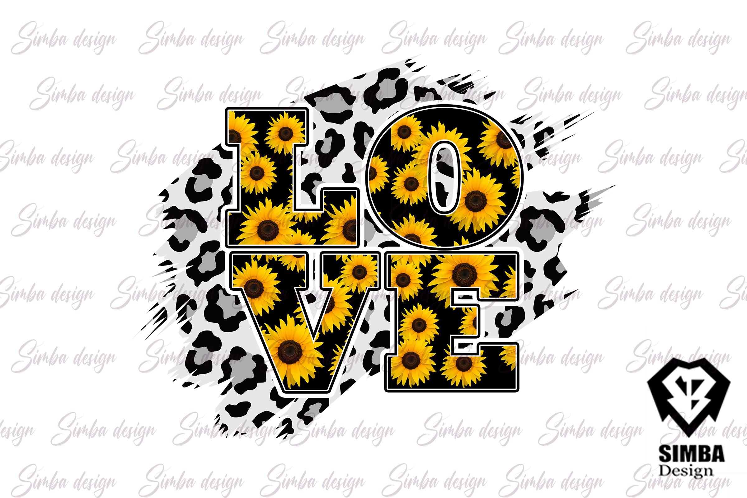 LOVE Sunflower Pattern Leopard Print