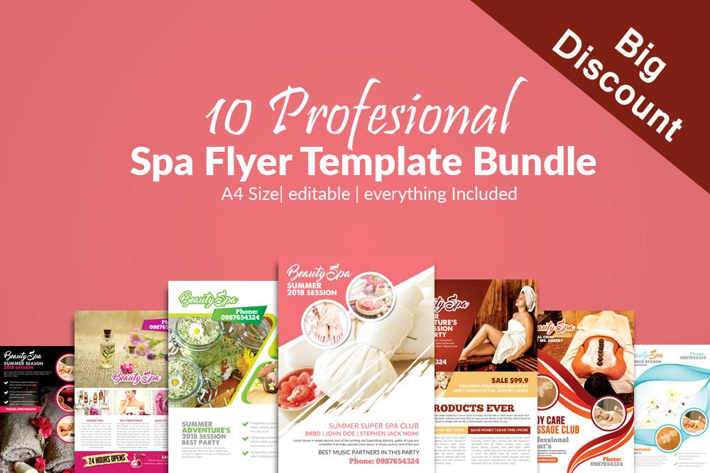 Beauty Spa & Massage 10 Flyers Bundle