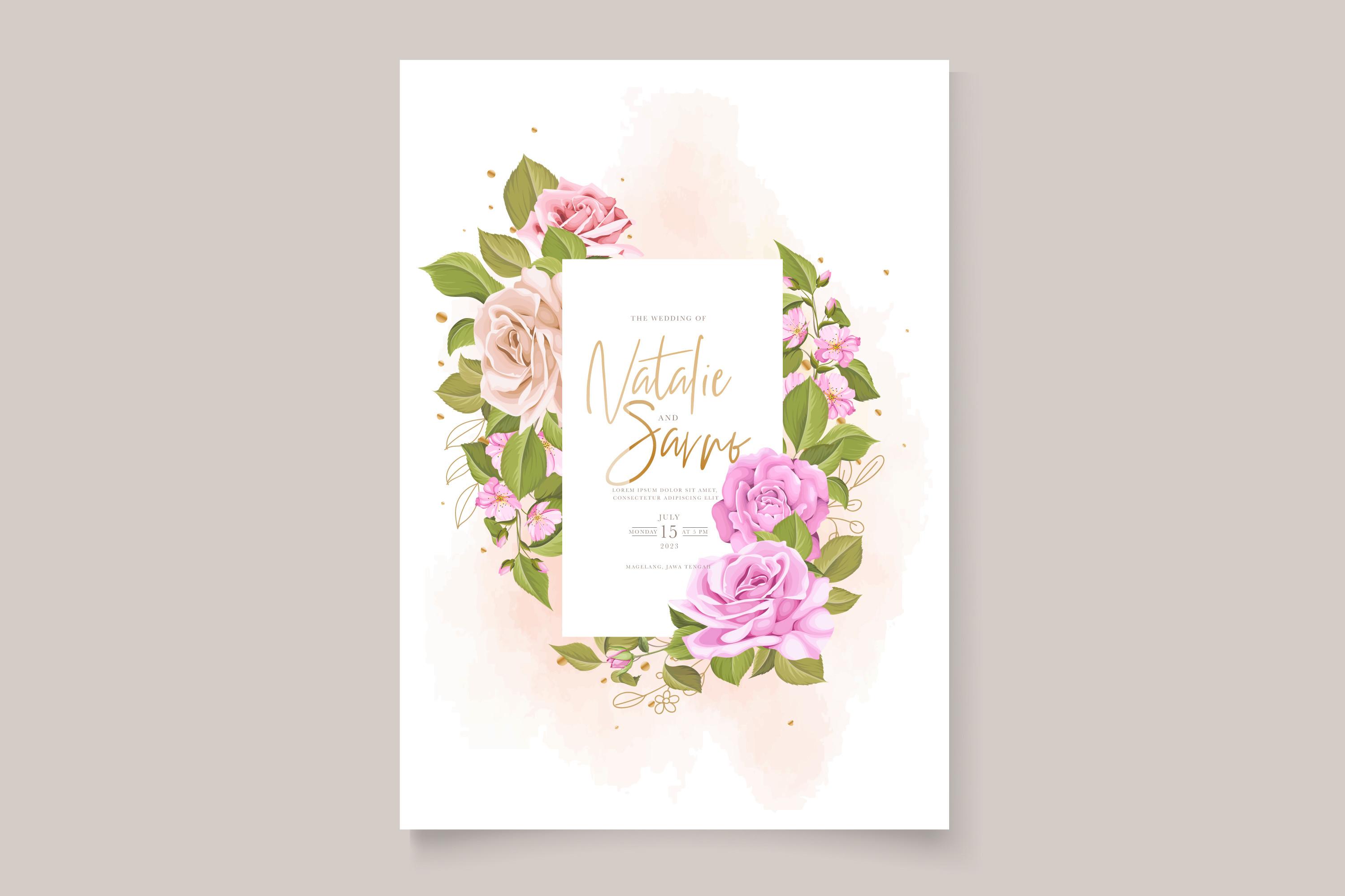 ELEGANT Roses Wedding Card Set