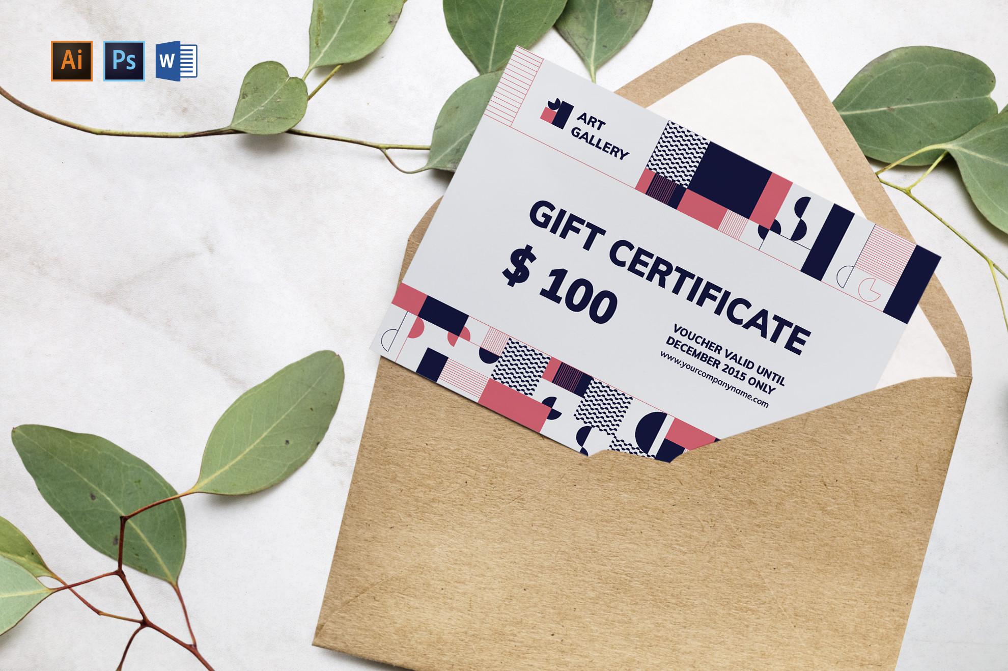 Art Gallery Gift Certificate Template