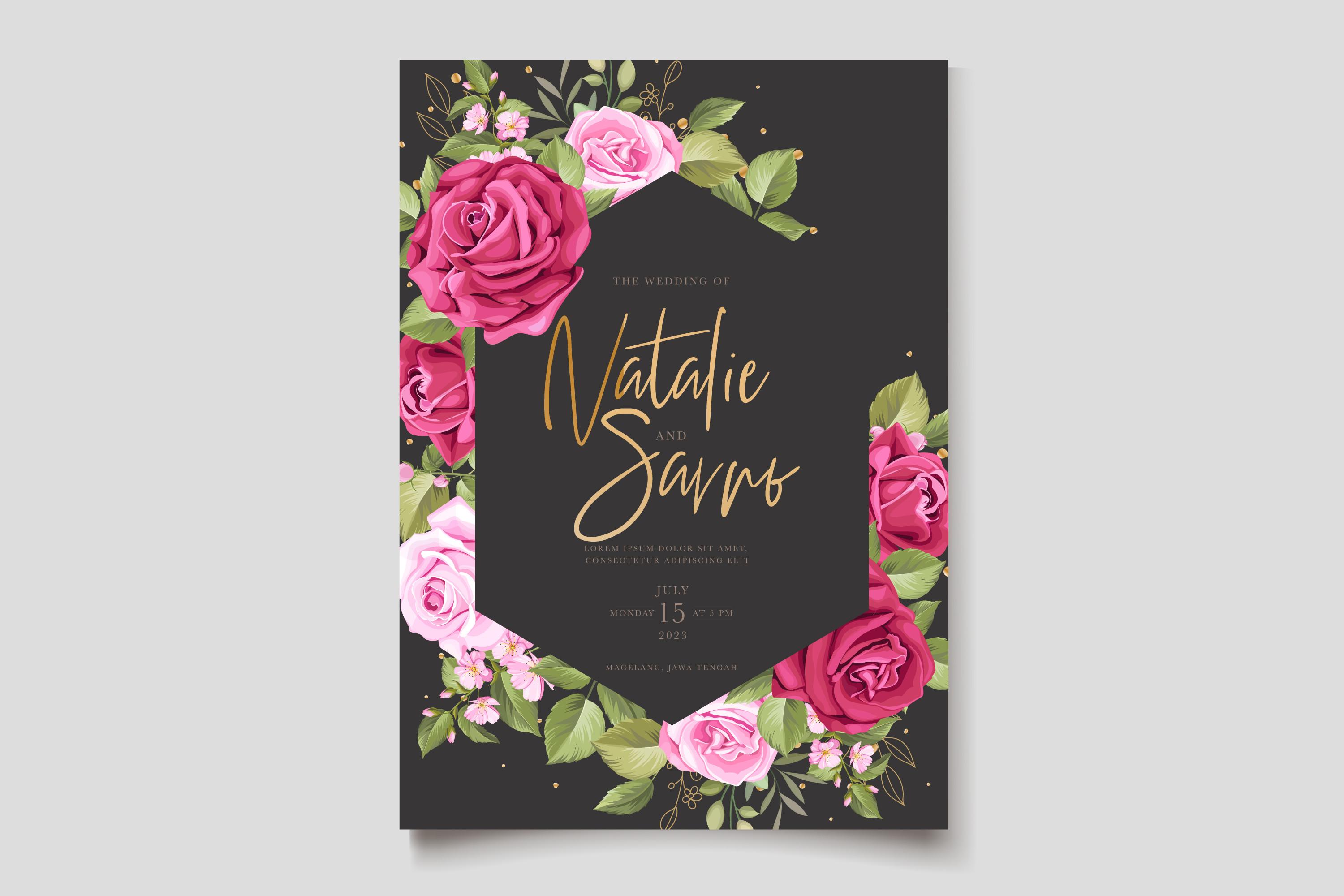 ELEGANT Roses Wedding Card Set