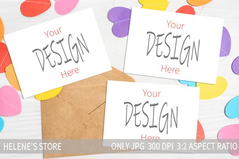 Valentines Card Mockup, 5x7 Card Mockup
