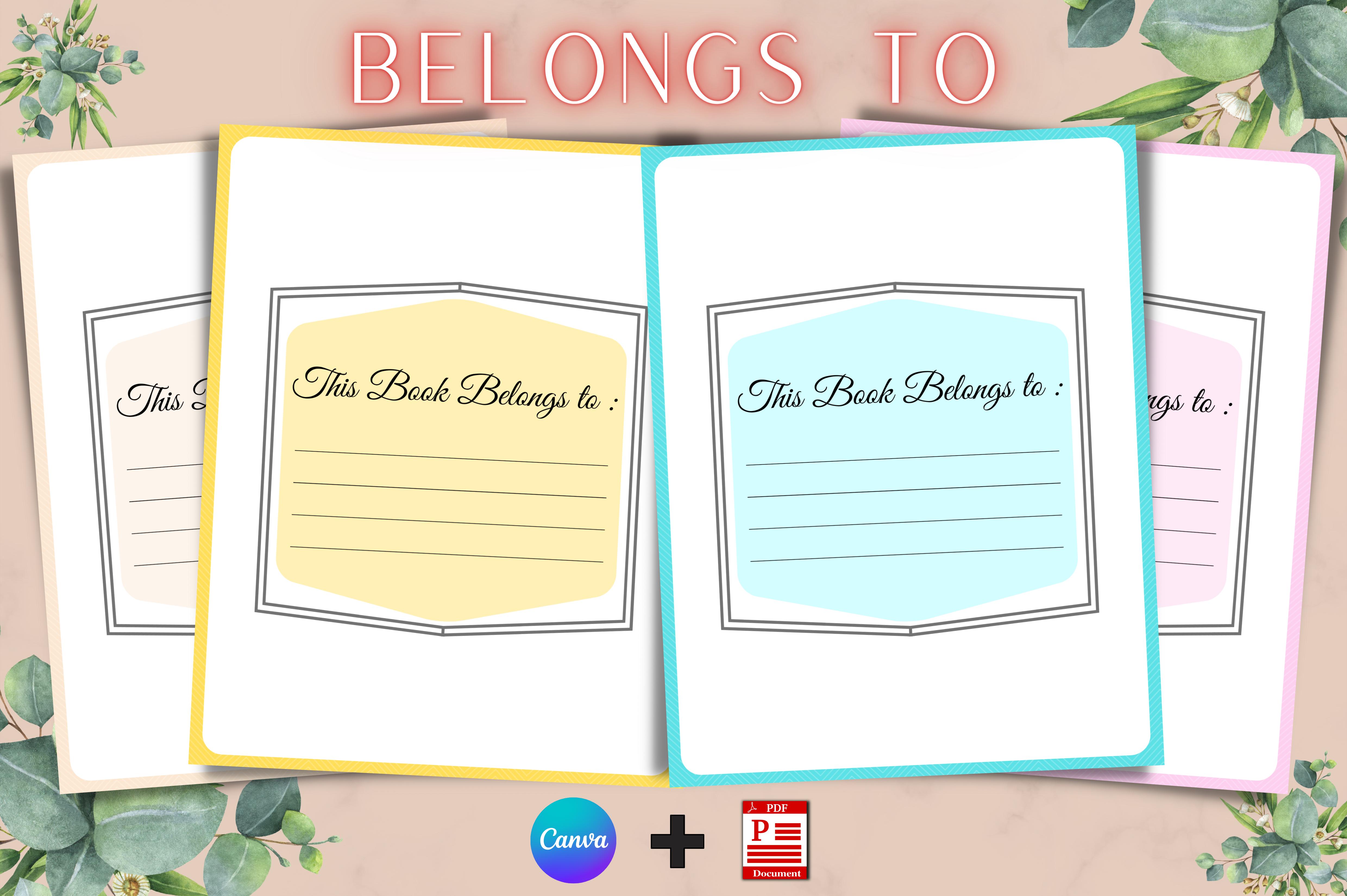 Belongs to Page, Canva Template