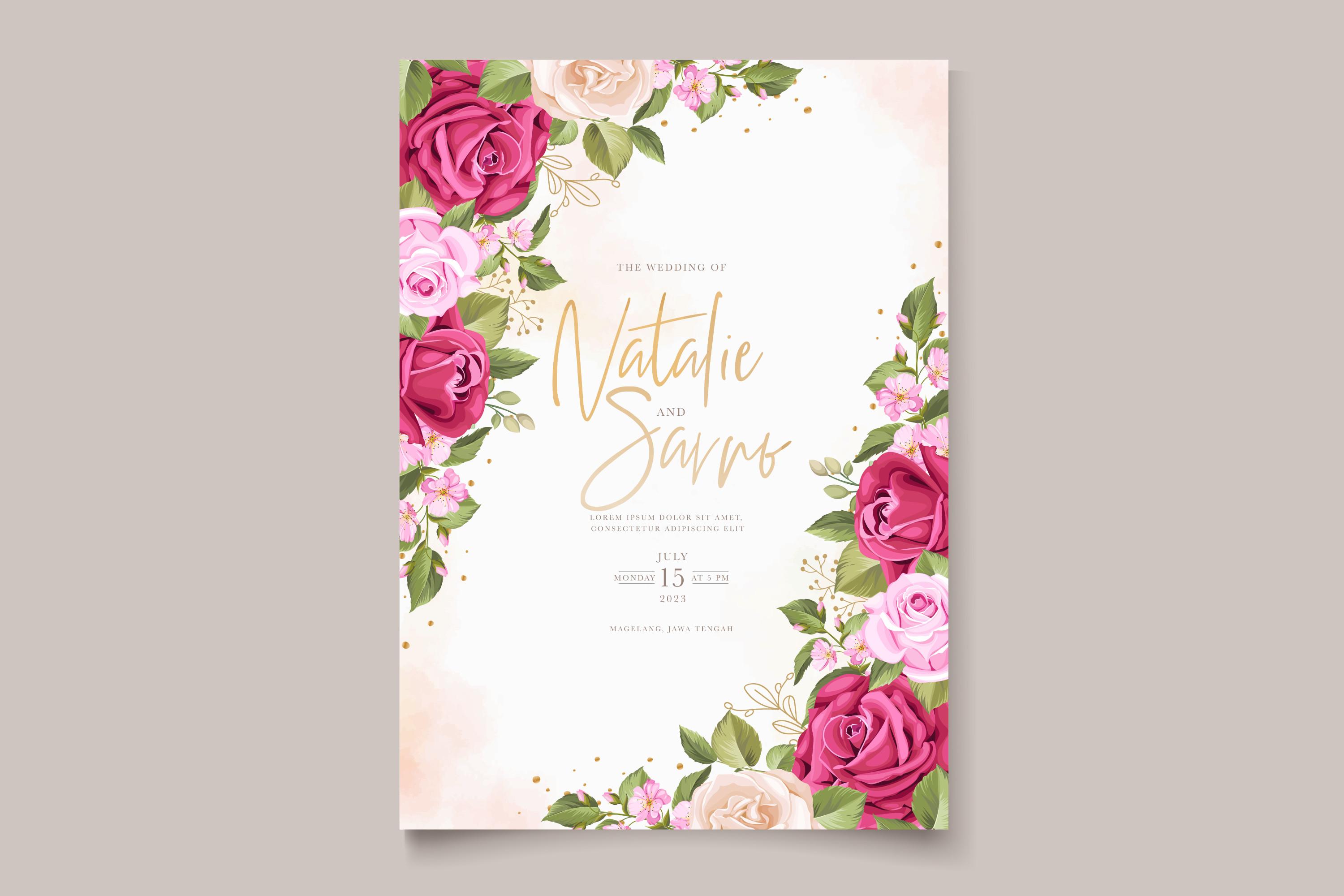 ELEGANT Roses Wedding Card Set