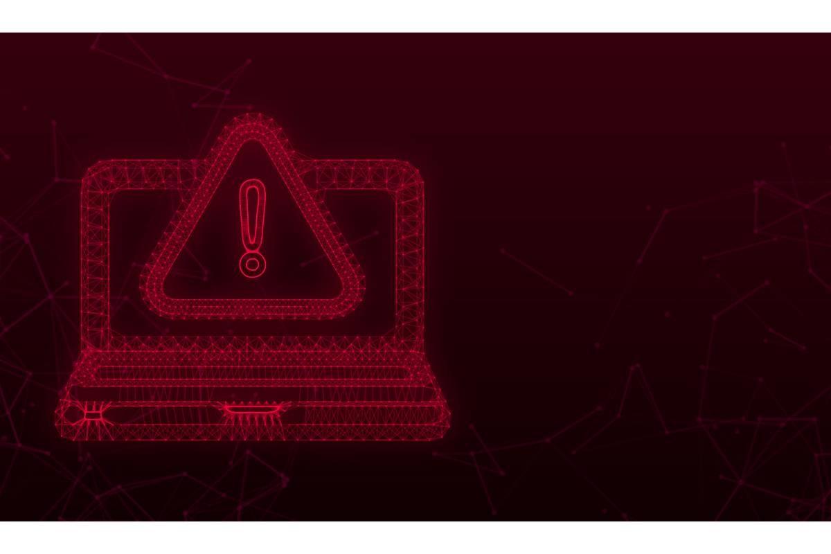 Alert Message Laptop Notification. Dange