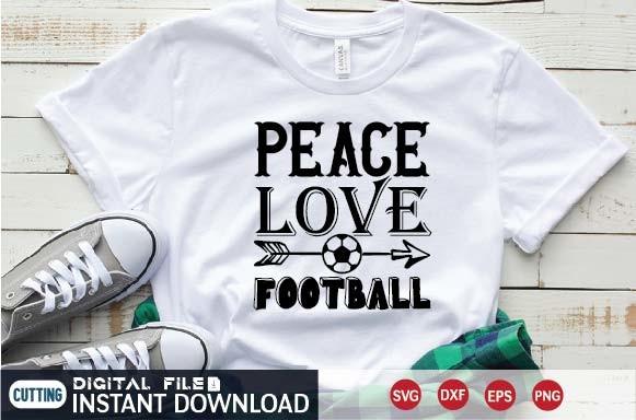 Peace Love Football Svg