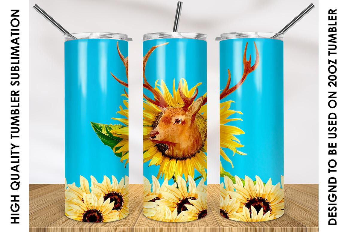 Deer Head in Sunflower20oz Skinny Tumble