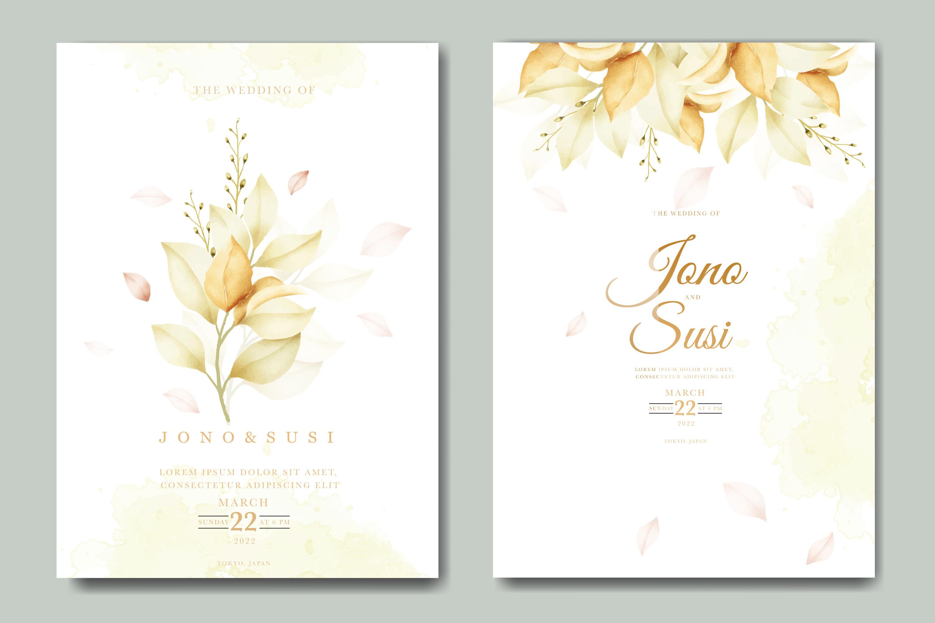 Beautiful Leaves Wedding Invitation Card
