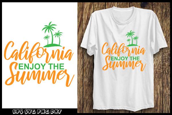 Summer T Shirt Design. California Enjoy