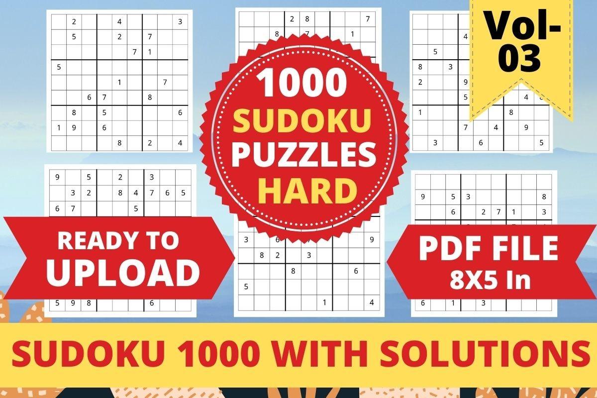1000 Hard Sudoku Adults Kdp Interior