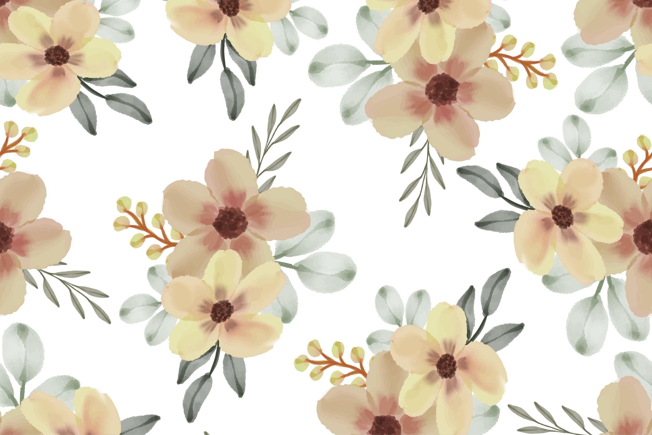 Yellow Flower Bouquet Seamless Pattern