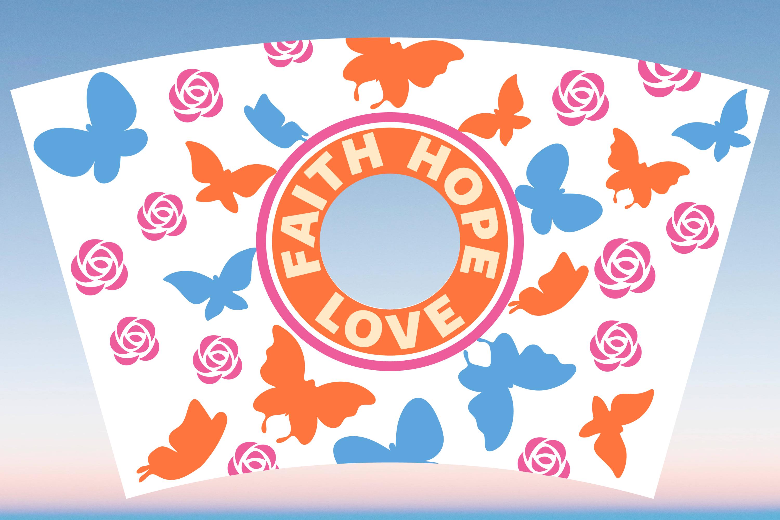 Faith Hope Love Boho Starbucks Cup Svg