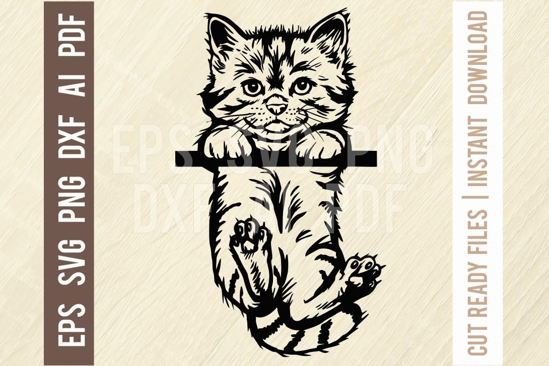 Cat SVG - Cute Kitten - SVG Stencil