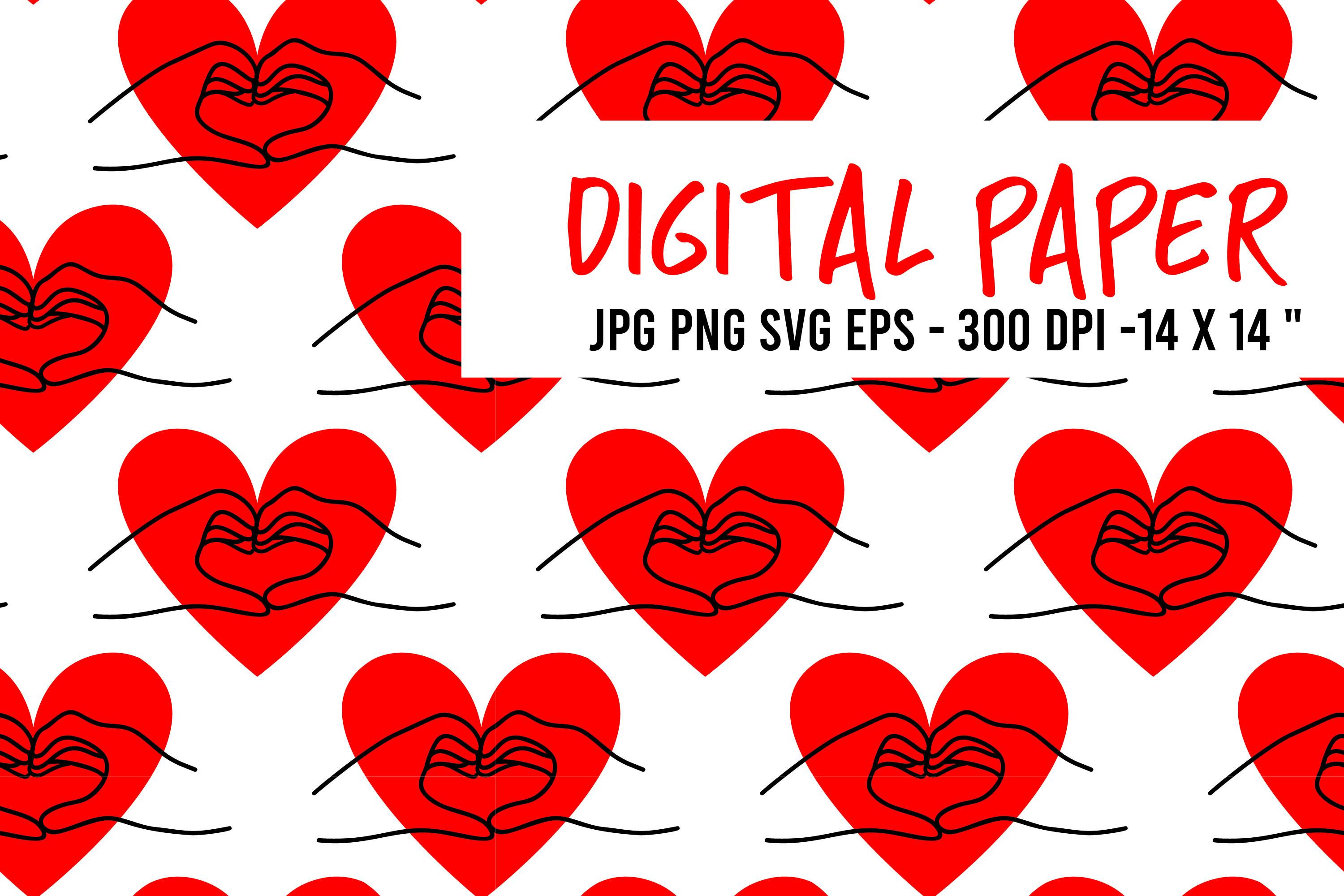 Valentine Pattern with Hands and Hearts