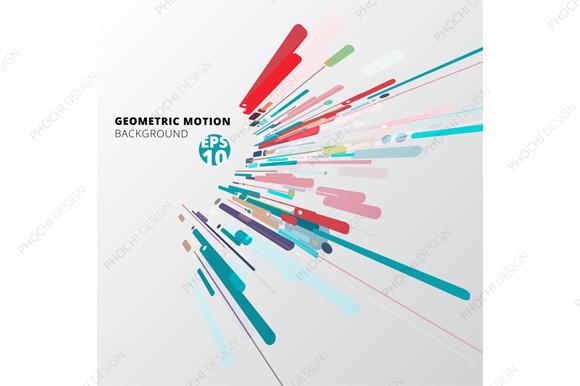 Abstract Colorful Geometric Rounded Line