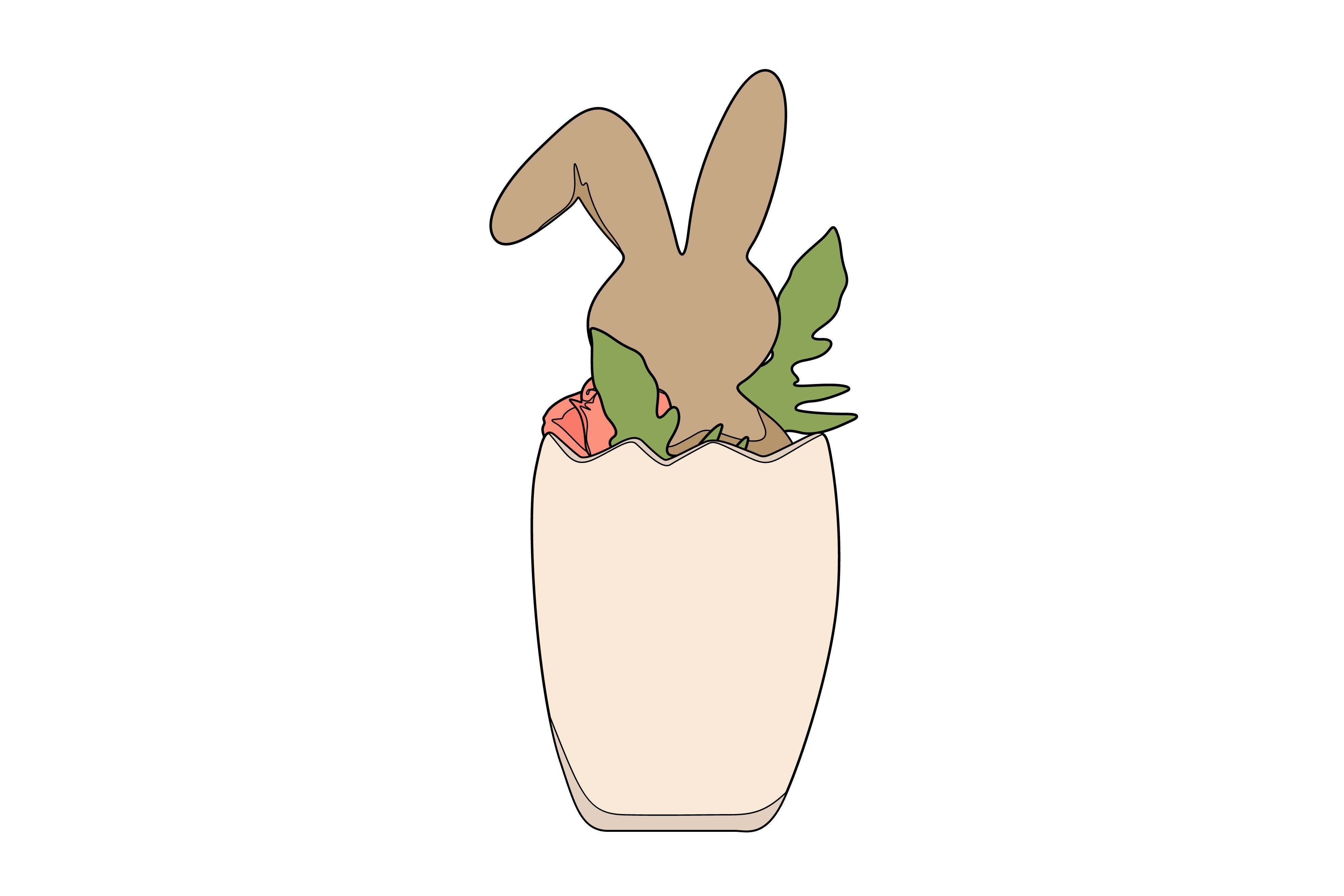 Easter Rabbit Inside Egg Sticker Vector