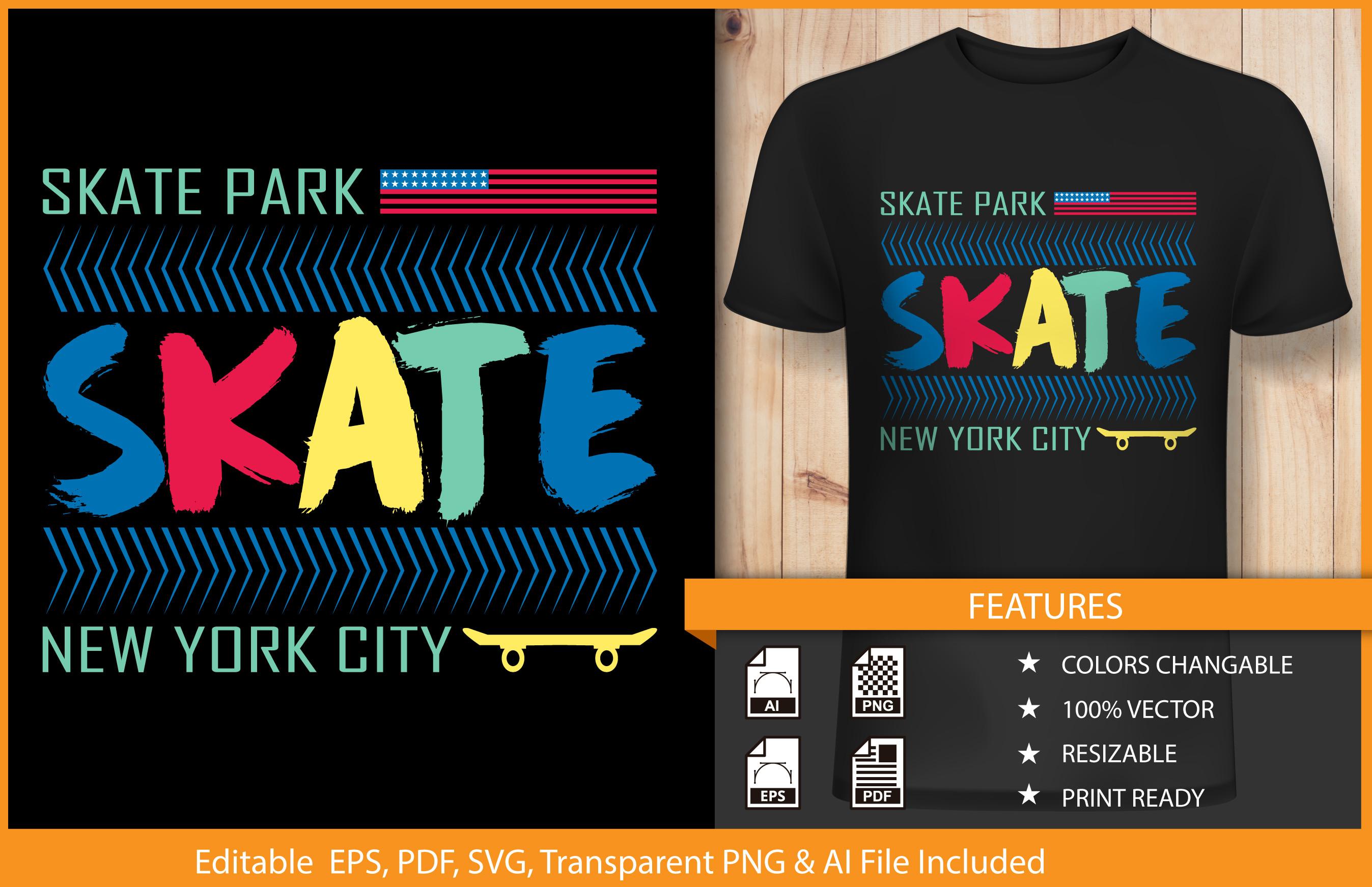 Skate T-shirt Design Illustration