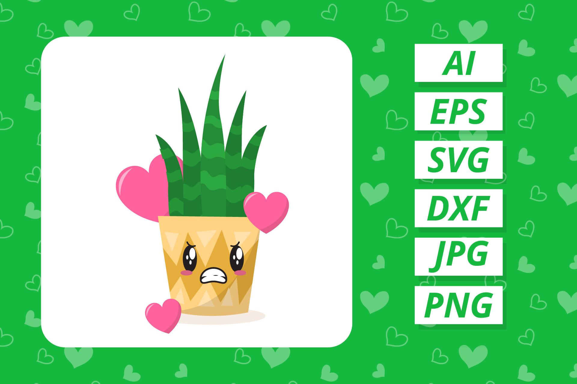 Valentine Houseplant Kawaii Design