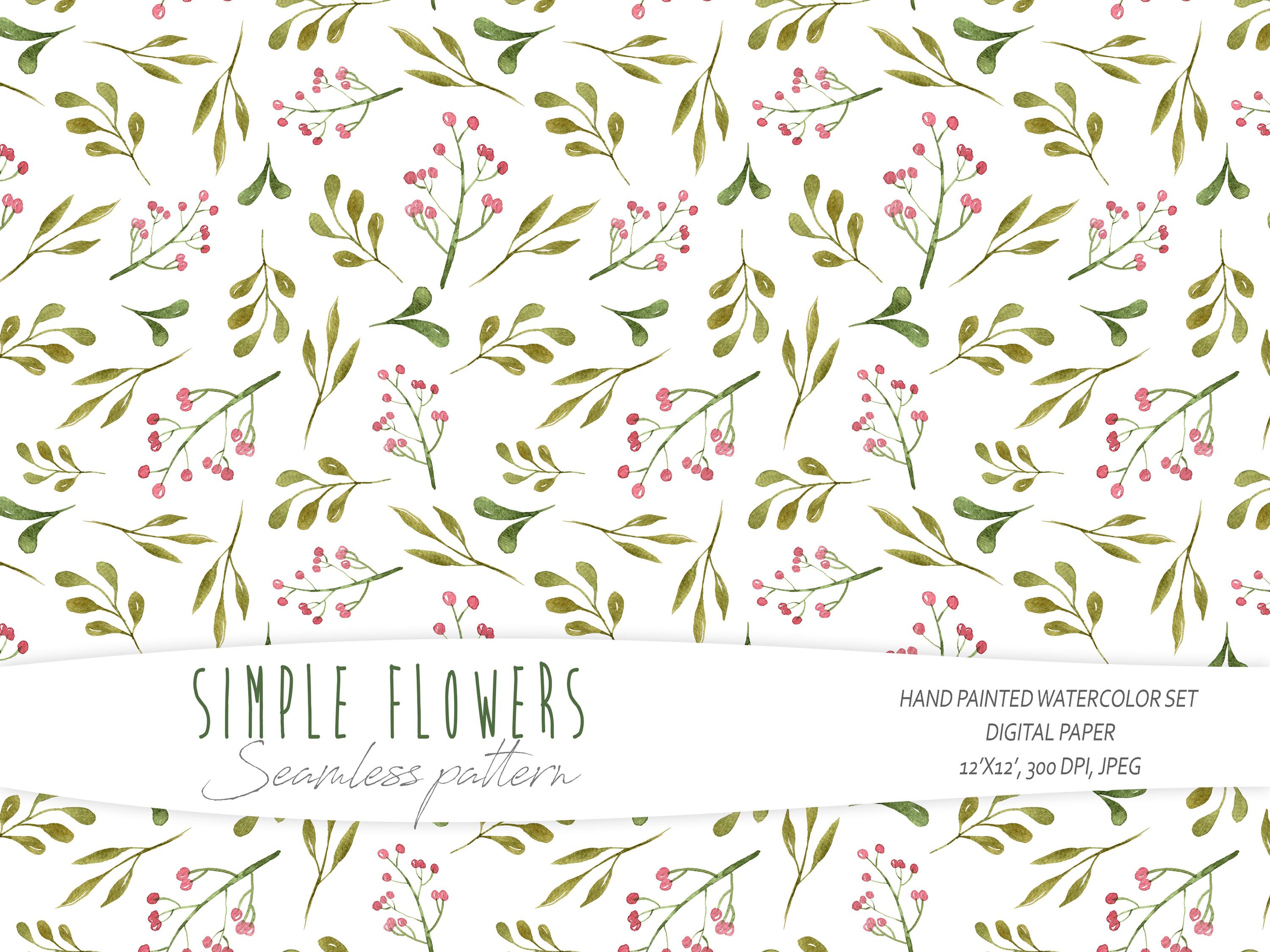 Watercolor  Floral Seamless Pattern