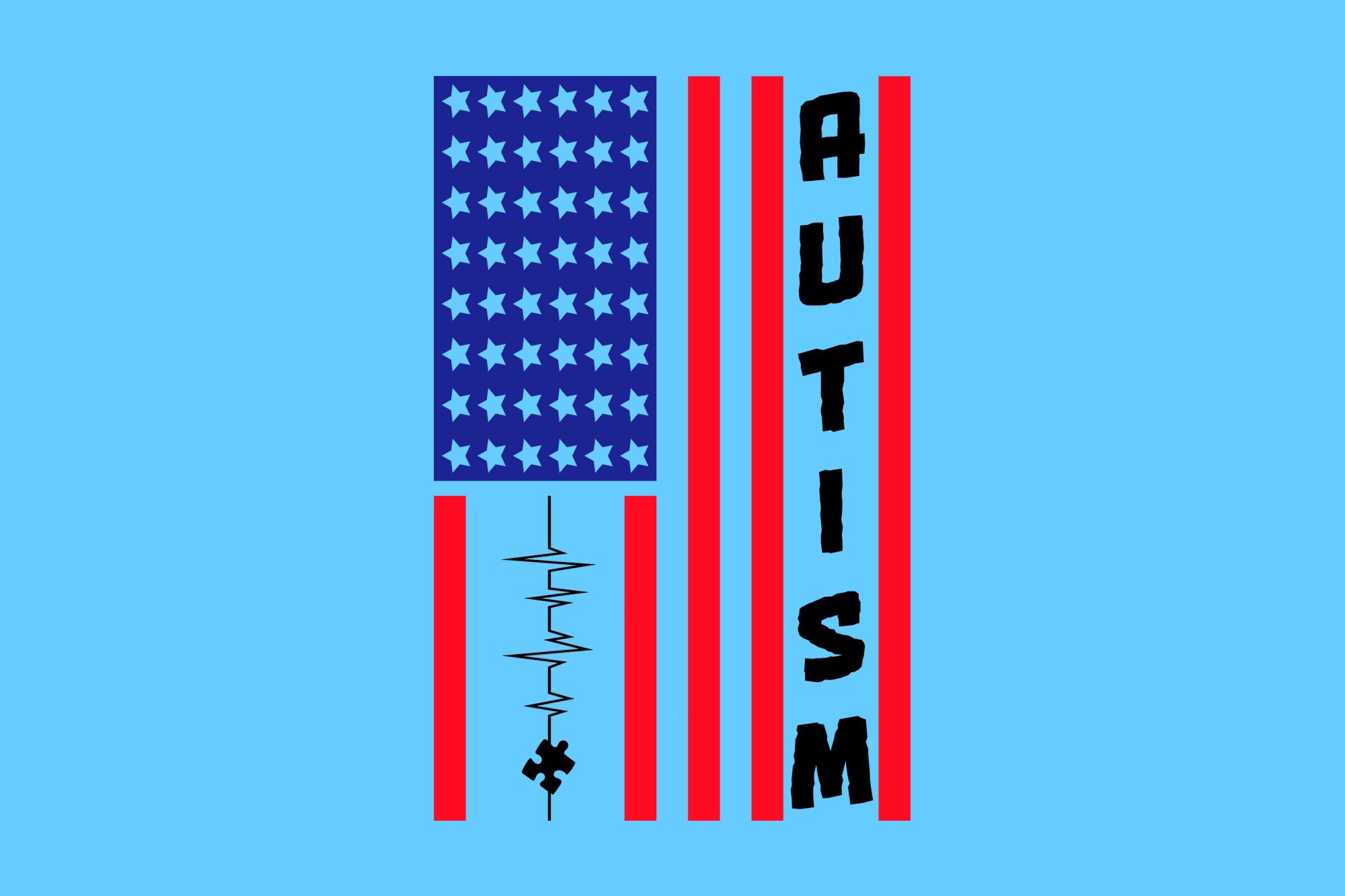 Autism American Flag SVG