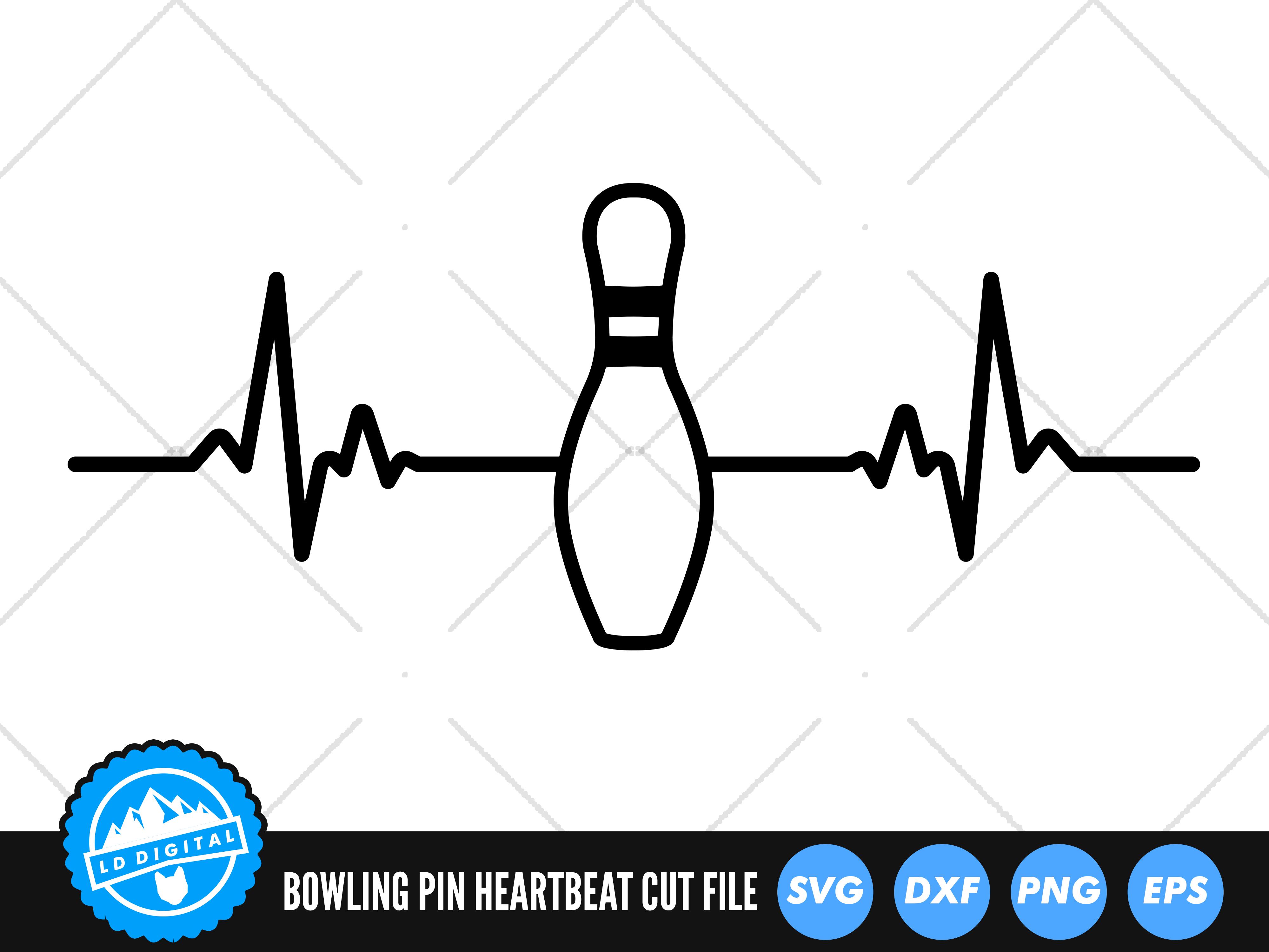 Heartbeat Line Bowling Pin SVG | Bowling