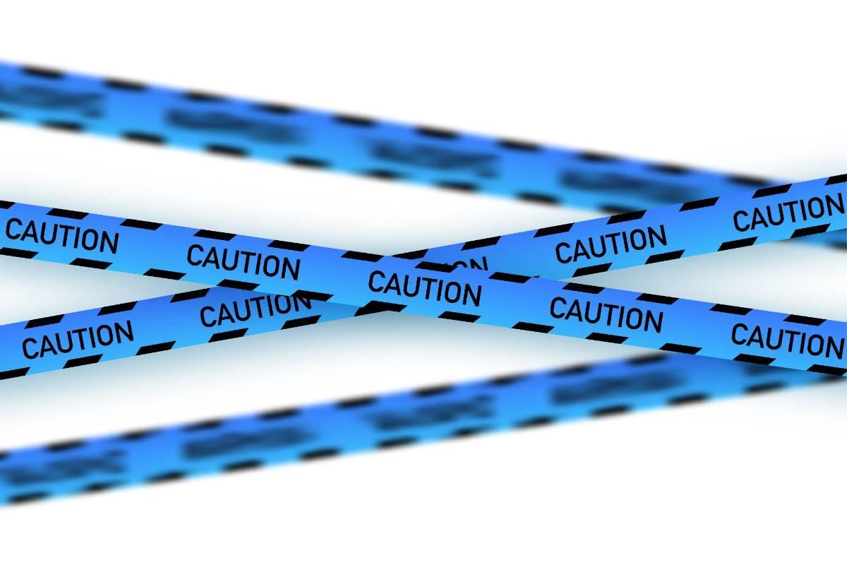 Blue Police Line. Crime Scene Yellow Tap