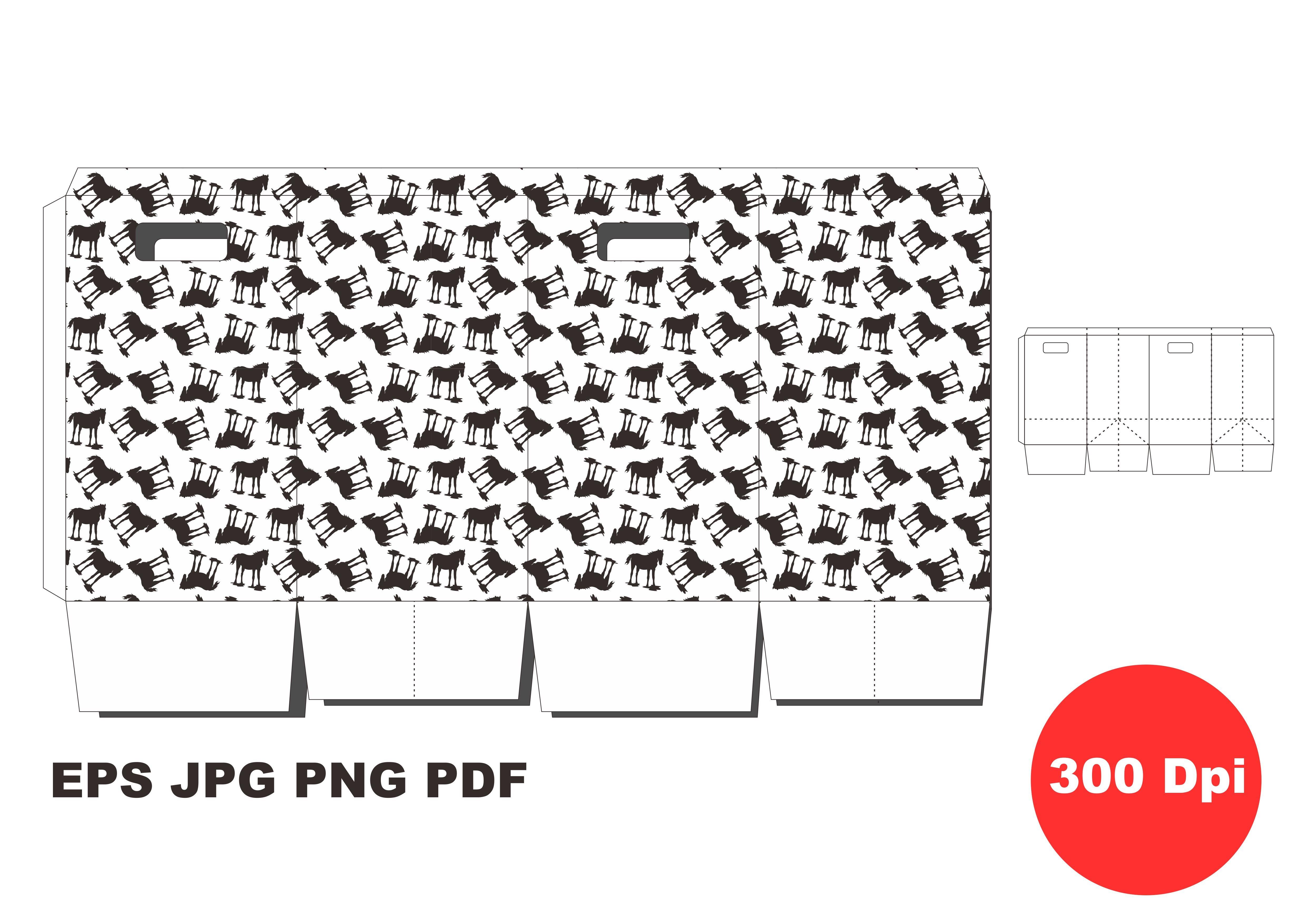Paper Bag with Horse Pattern Theme Set
