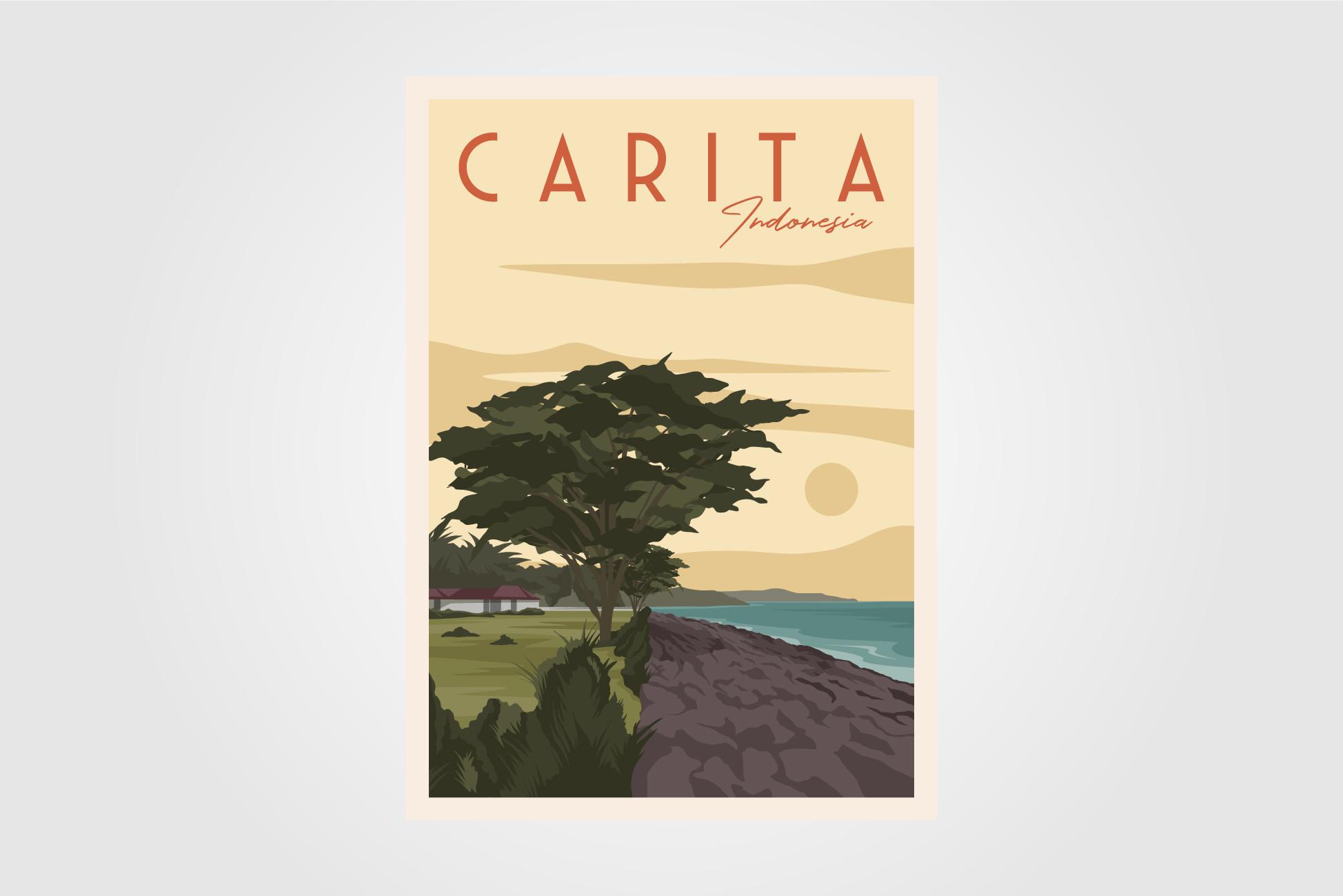 Sunset at Carita Beach Vintage Design