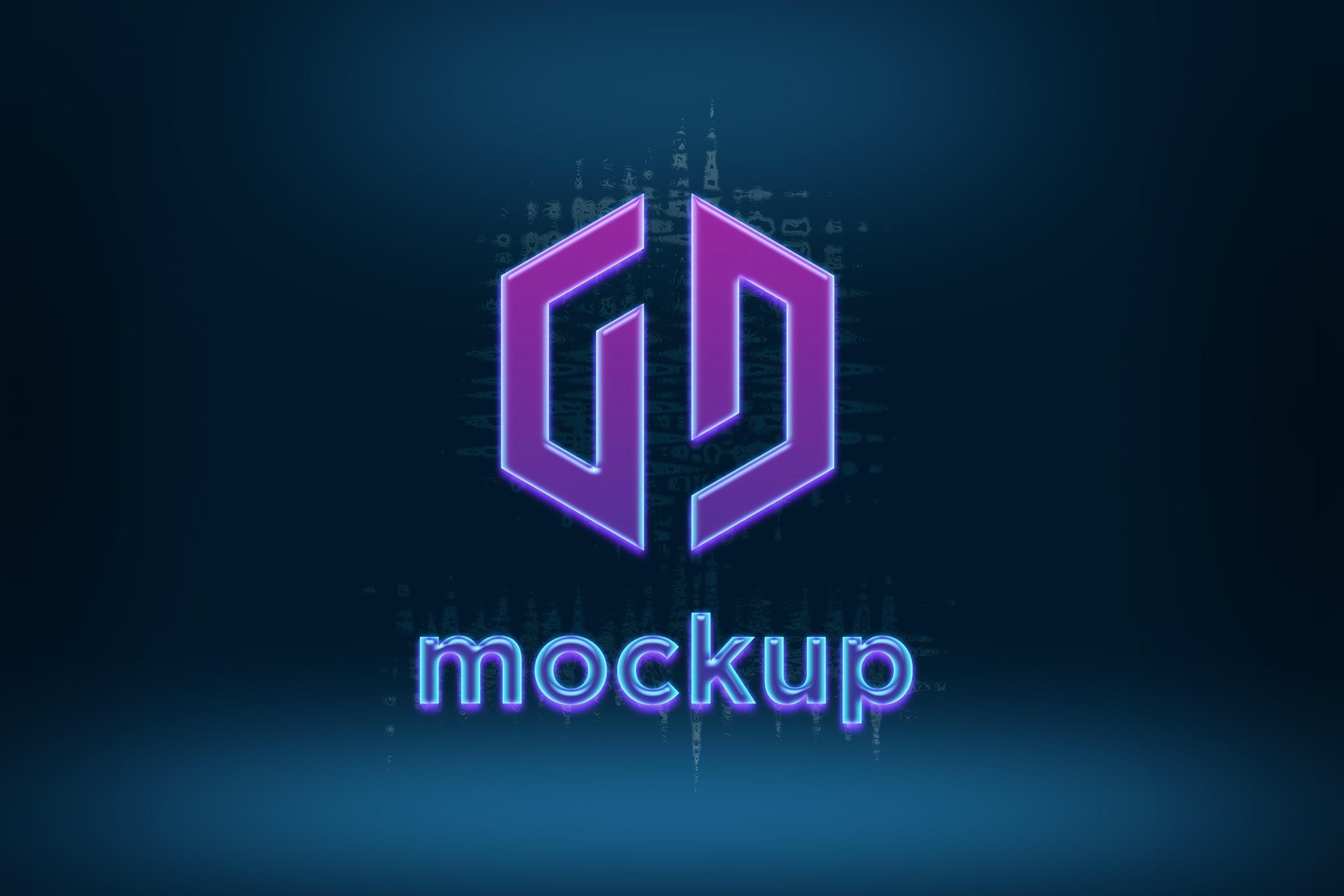 Purple Glowing Logo Mockup