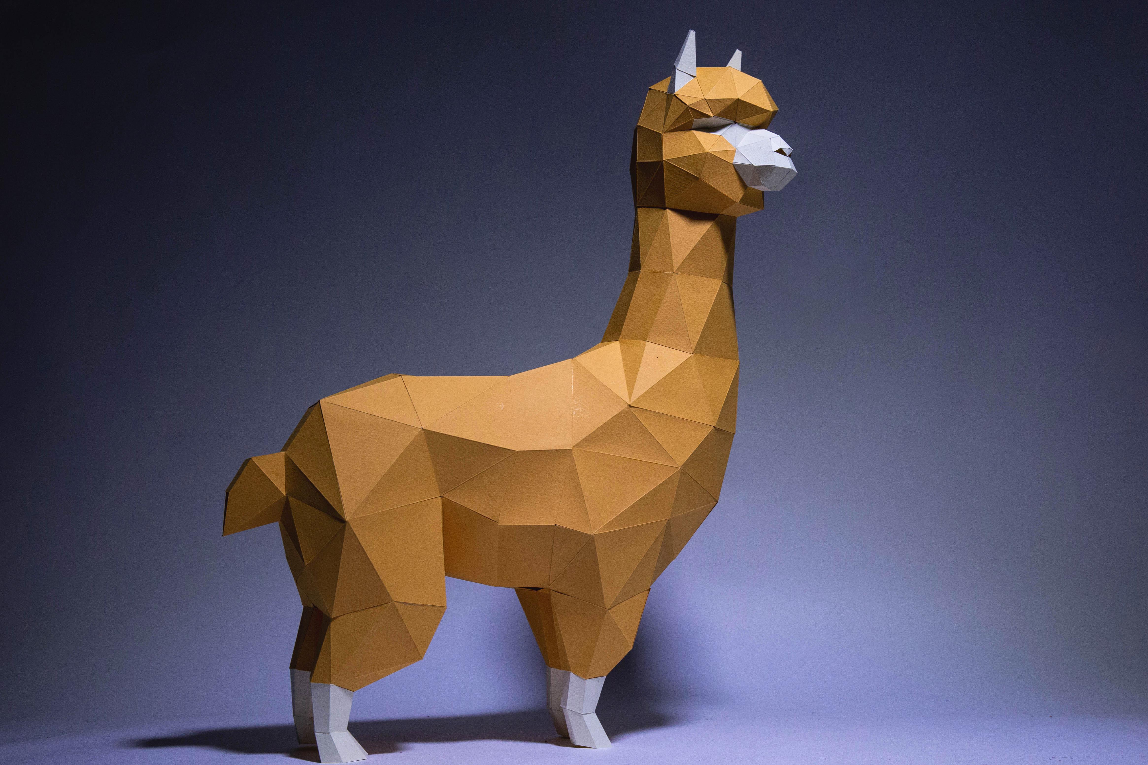 Alpaca, Lama Paper Craft Digital Templa