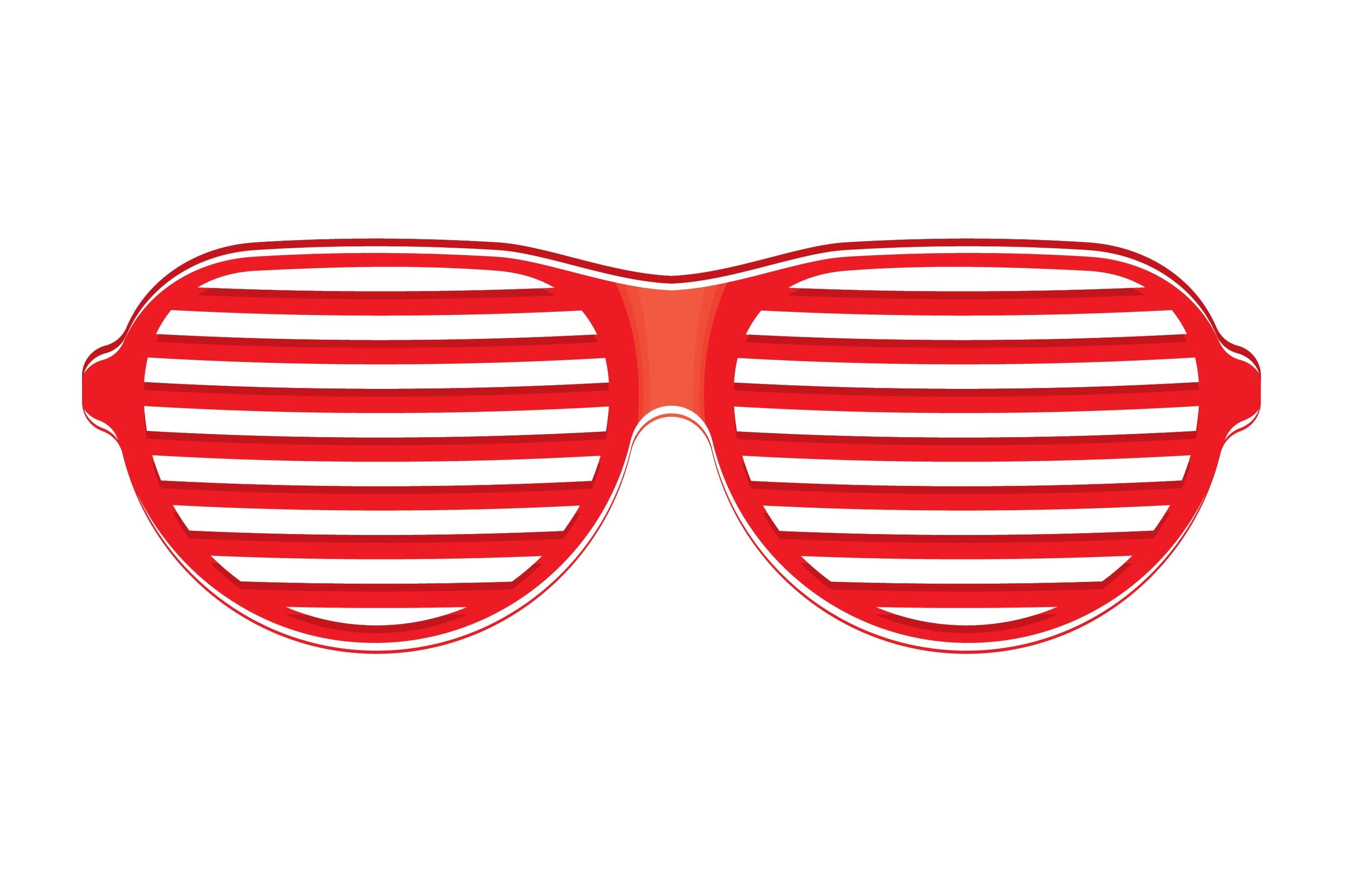 Red Sunglasses Isolated on White Backgro