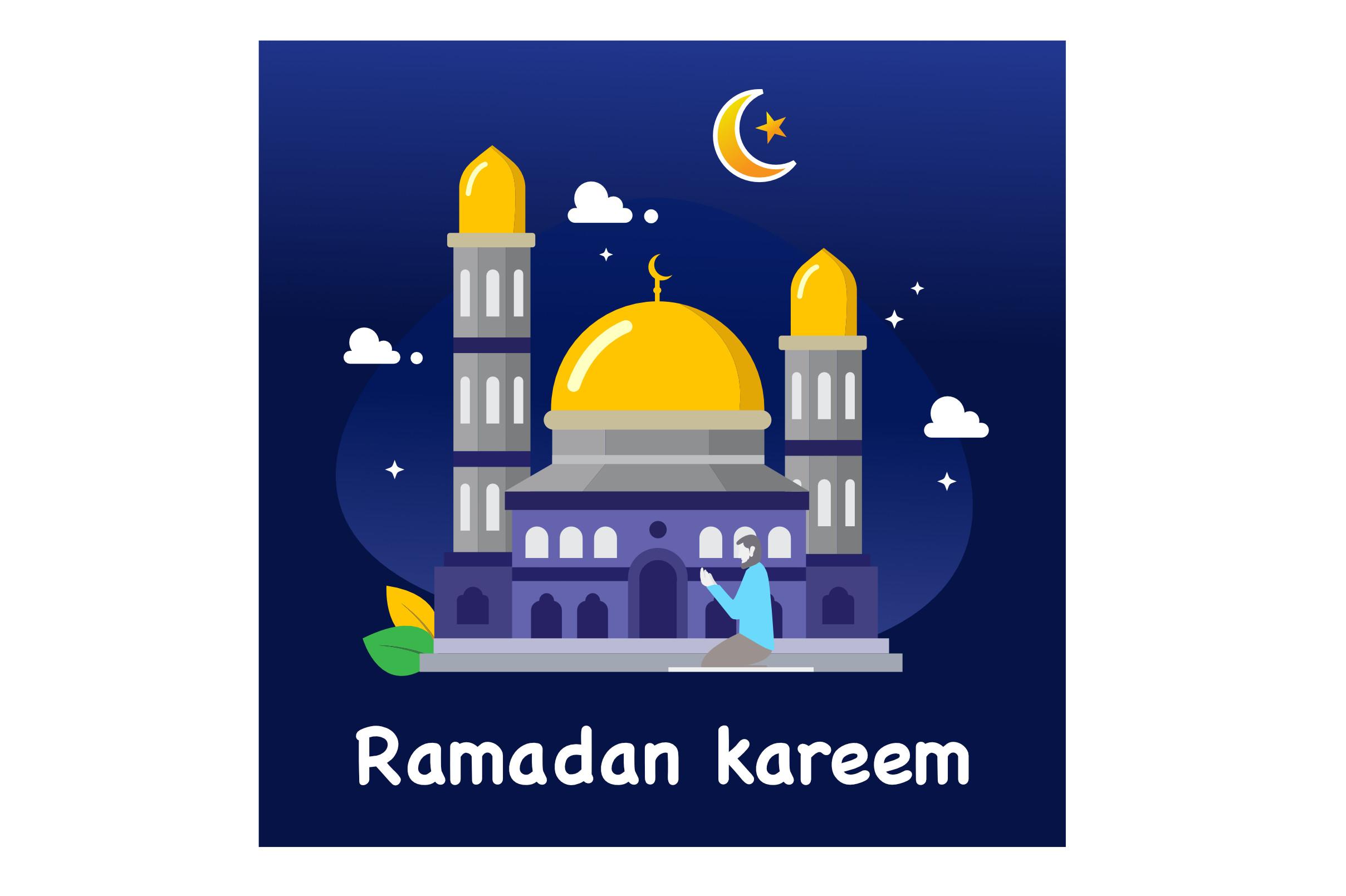 Flat Ramadan Kareem Illustration Vector