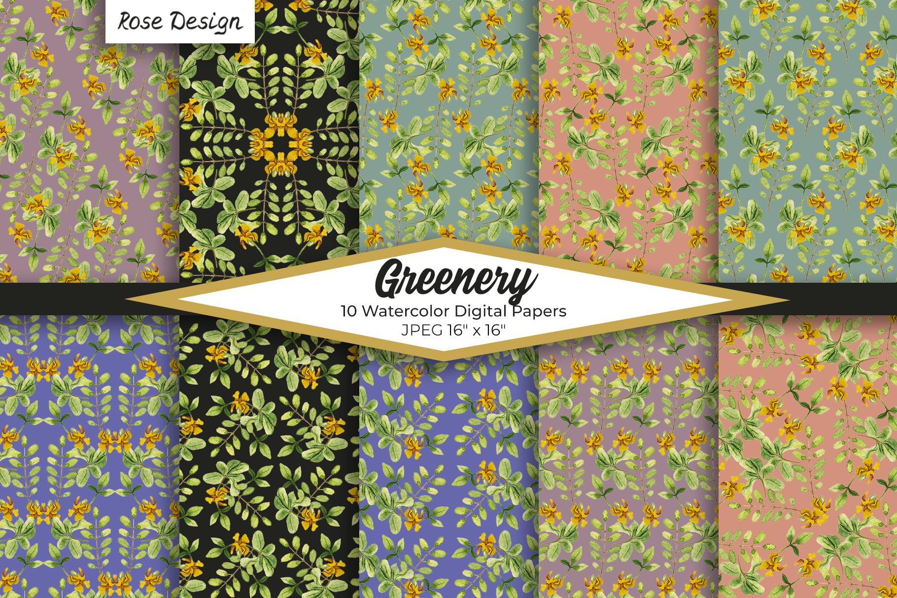 Watercolor Floral Pattern Digital Papers