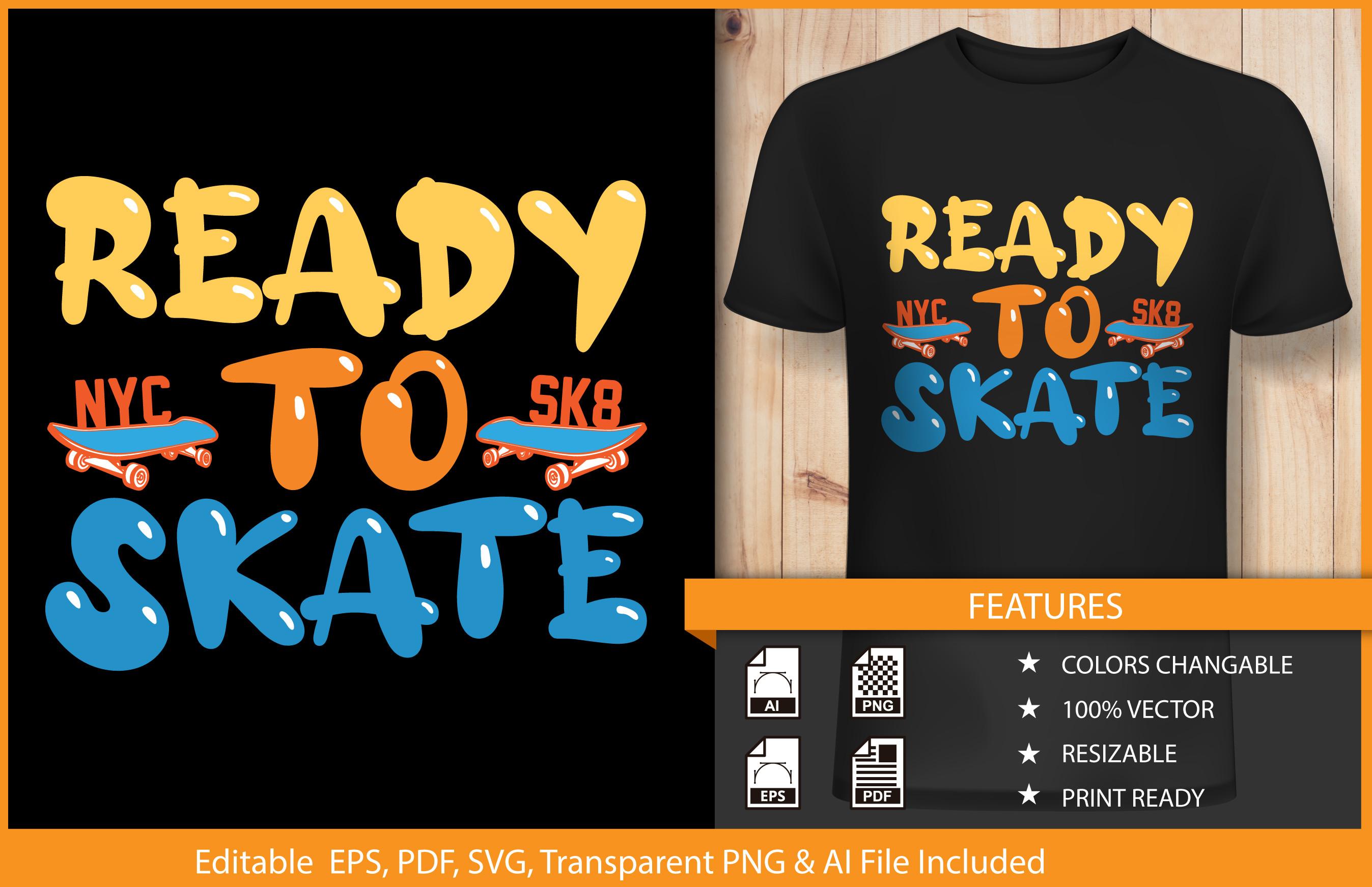 Skate T-shirt Design Illustration