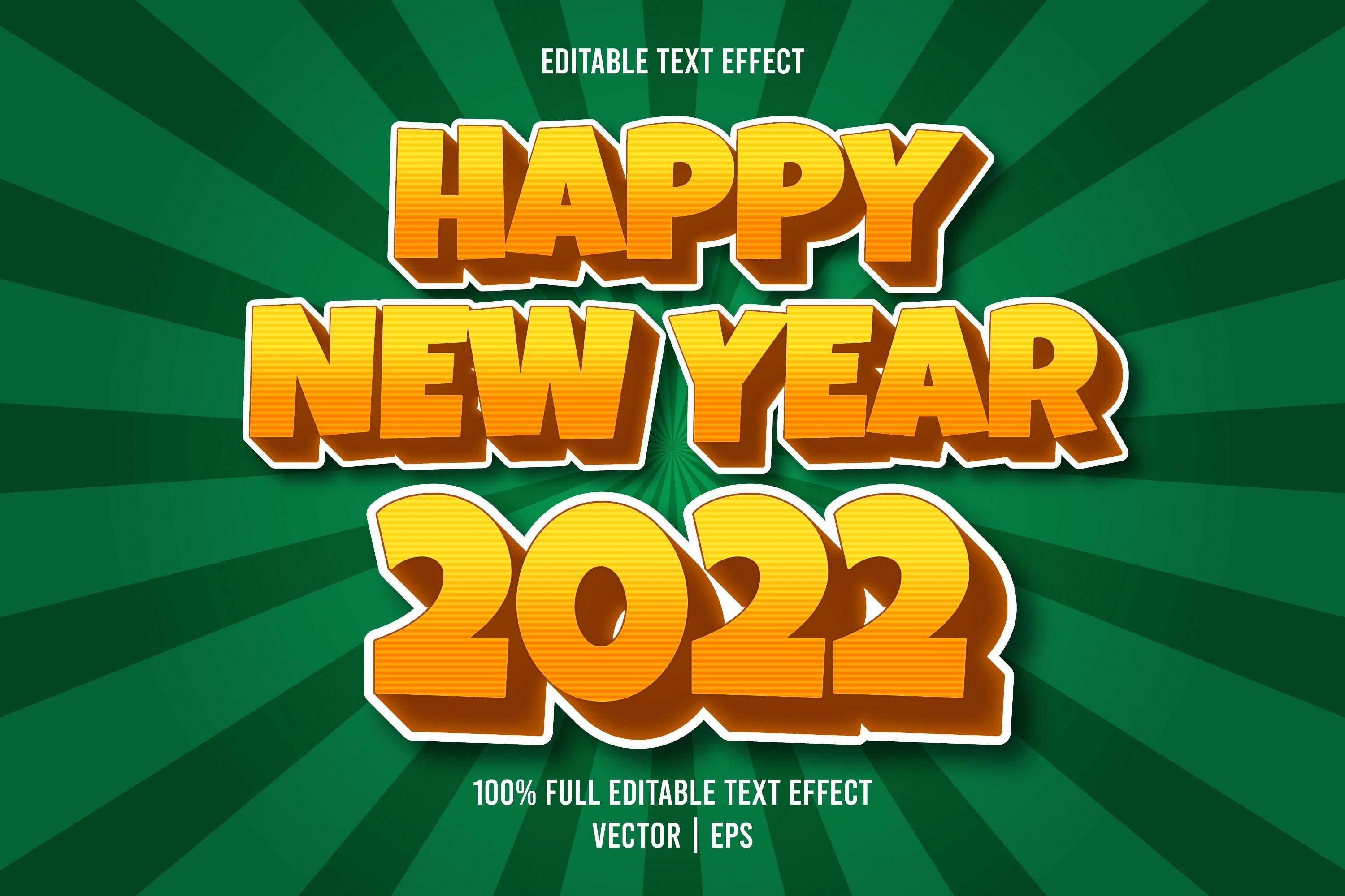 Happy New Year 2022 Editable Text Effect