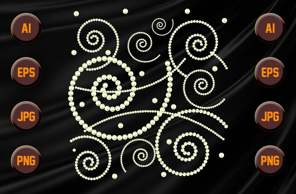 Pearl Rhinestone Pattern Illustration