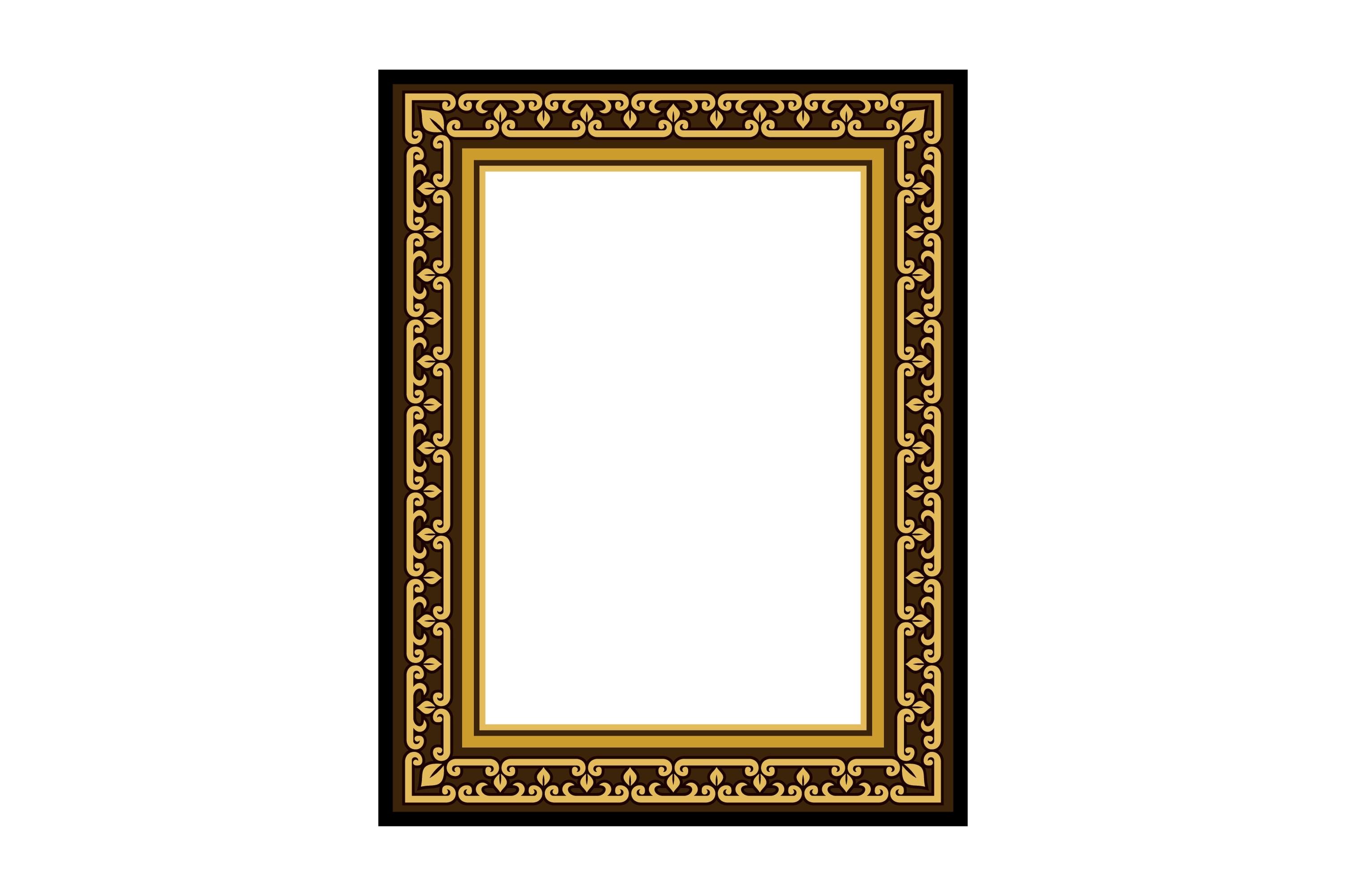 Gold Antique Frame Isolated on White Bac