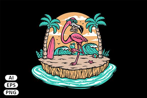 Beautiful Flamingo on the Beach