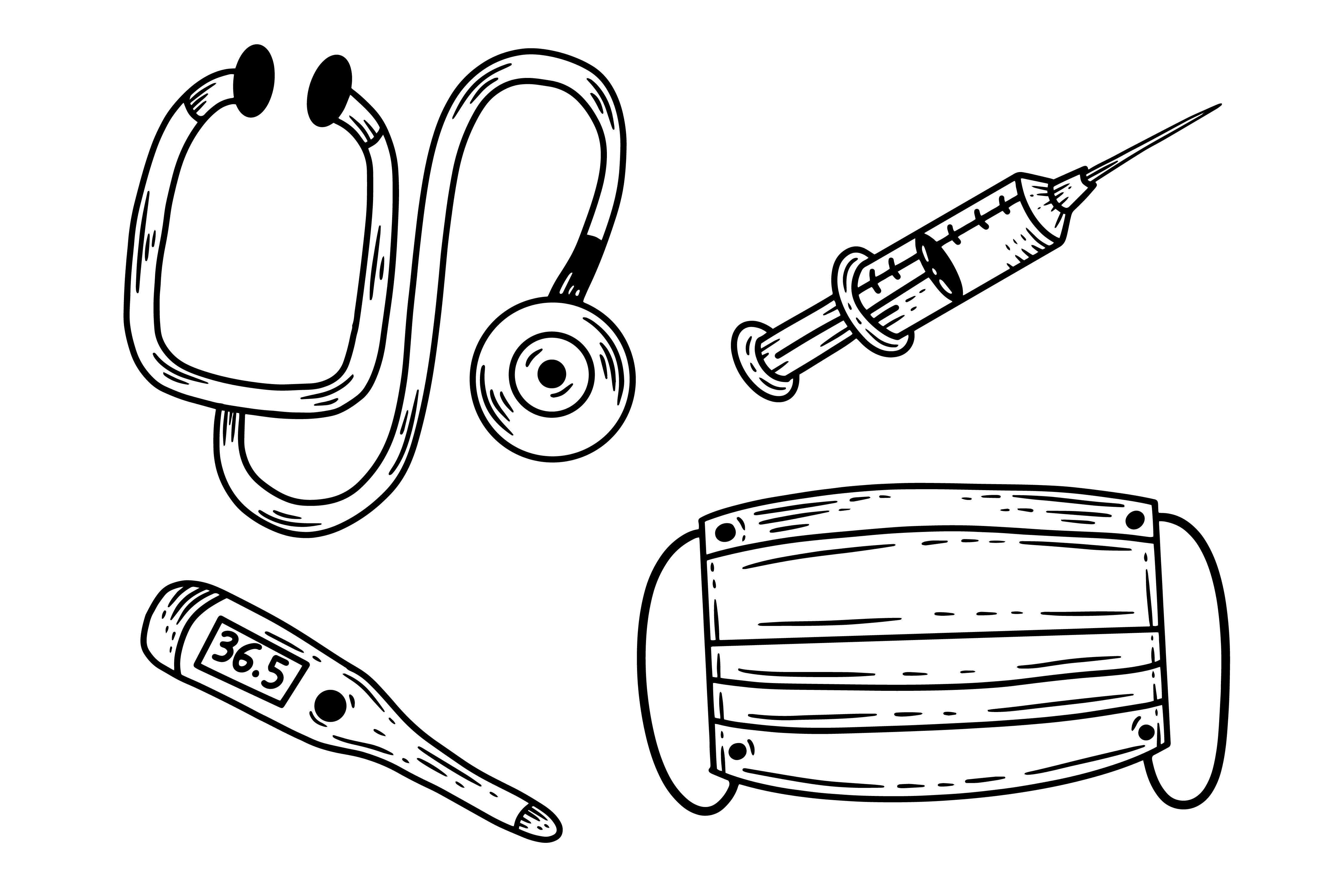 Set Medical Health Tools Pharmacy