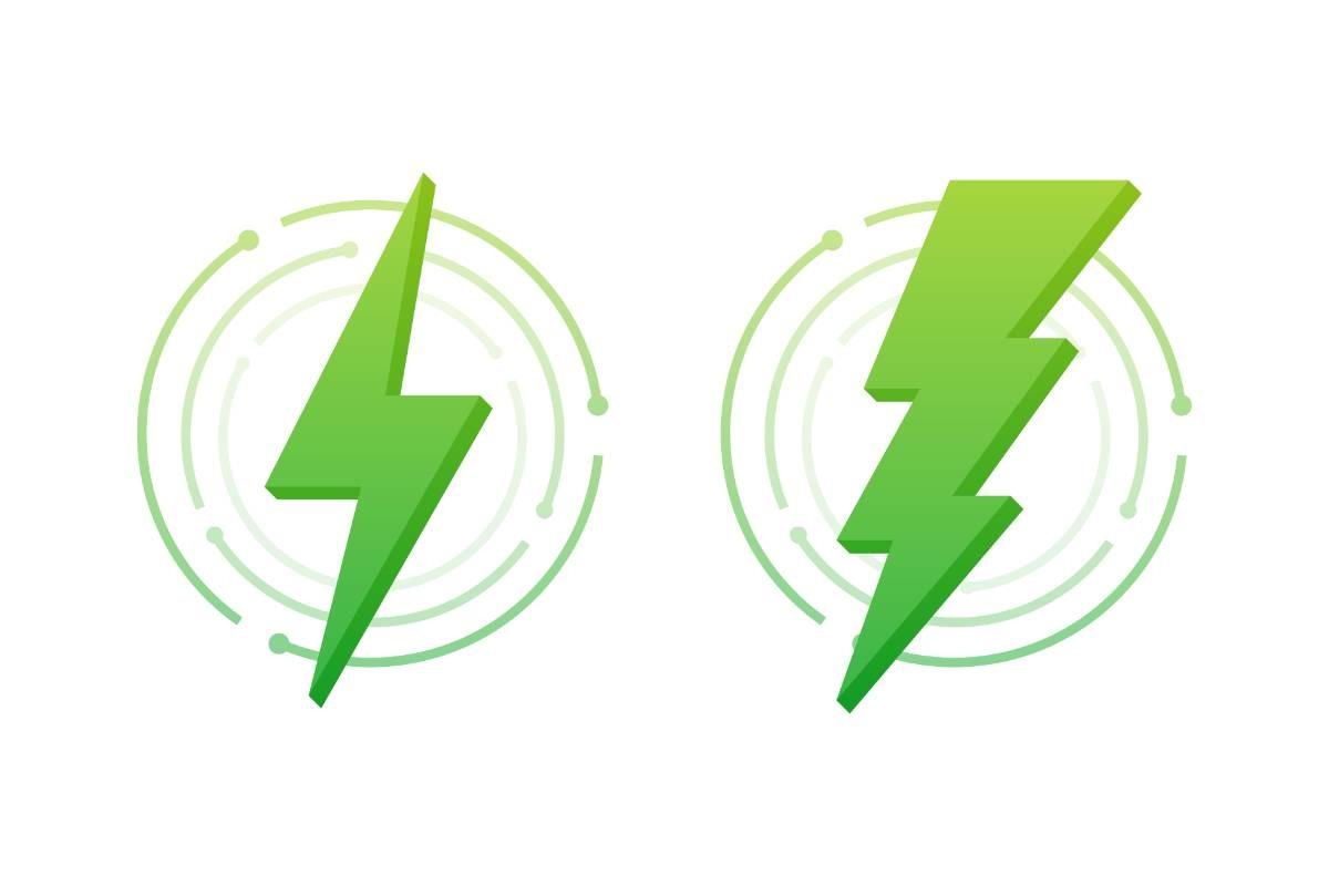 Lightning Green Bolt. Thunder Bolt, Ligh