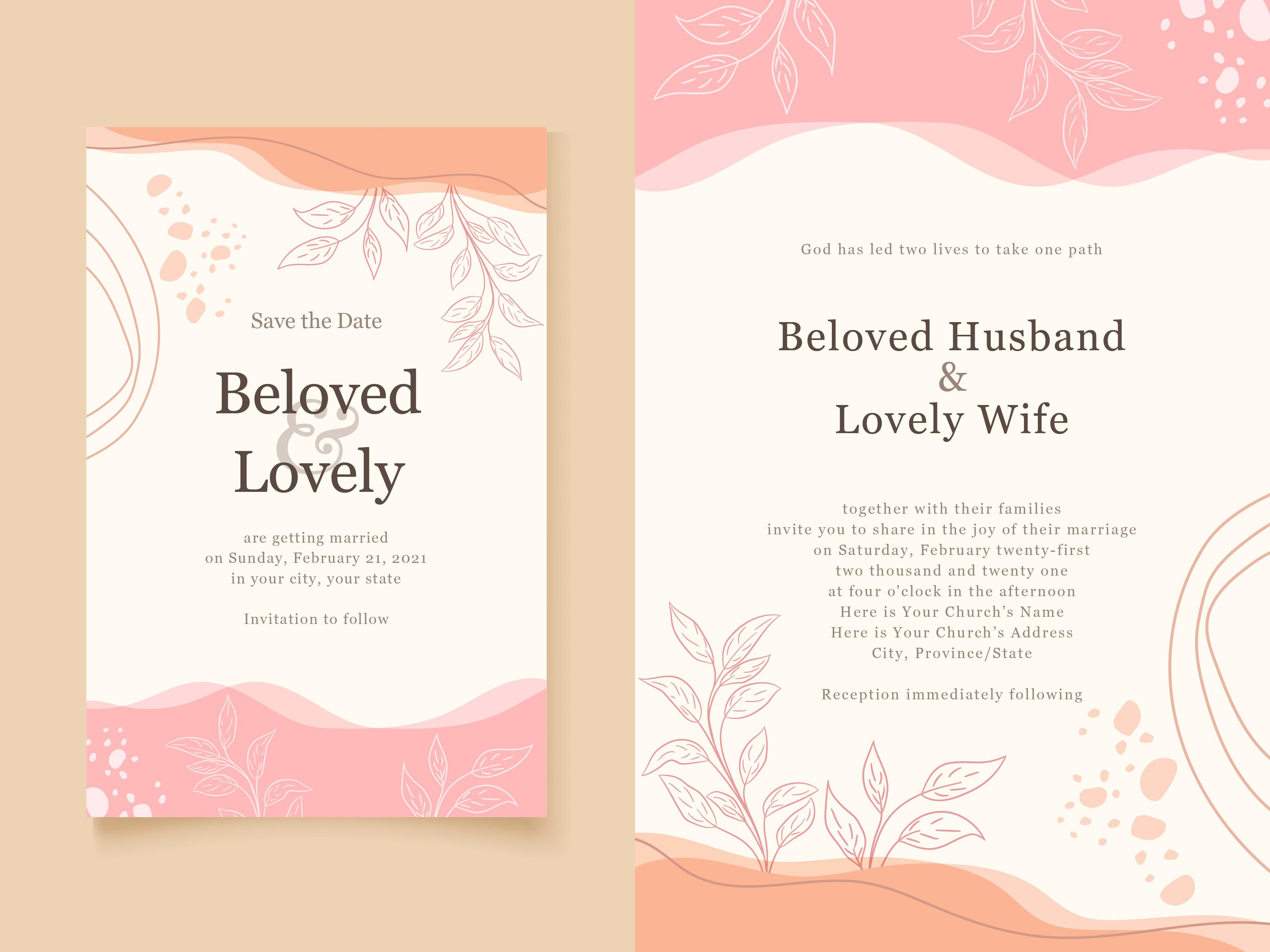 Wedding Card Memphis Style Template