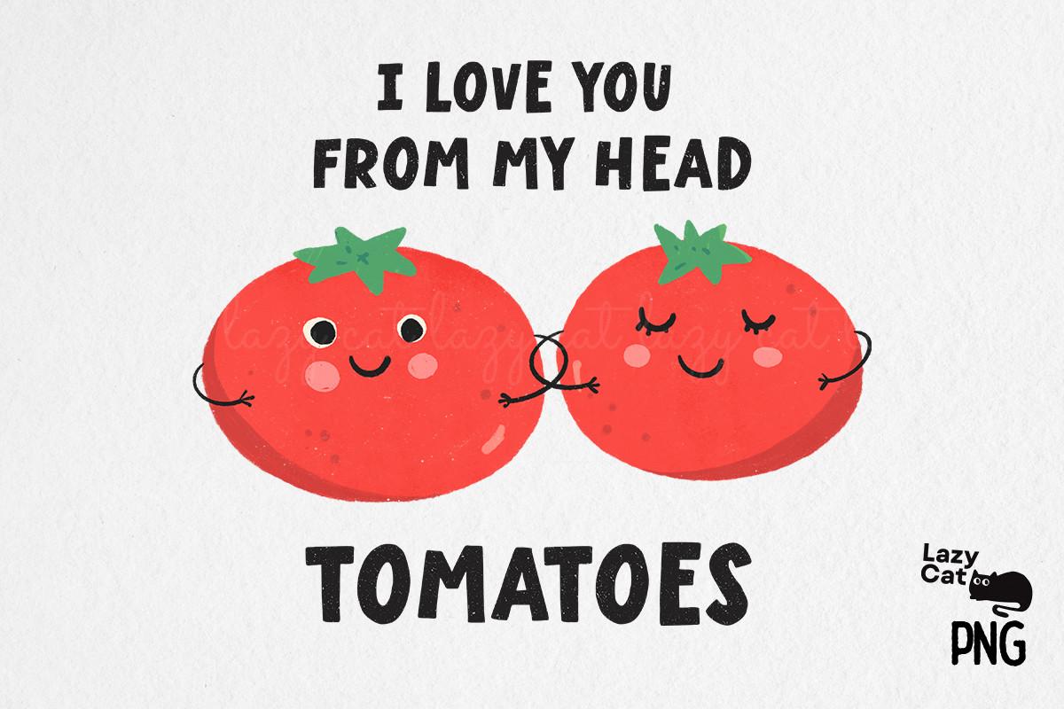 Tomatoes , Cute Fruit Puns PNG Clipart